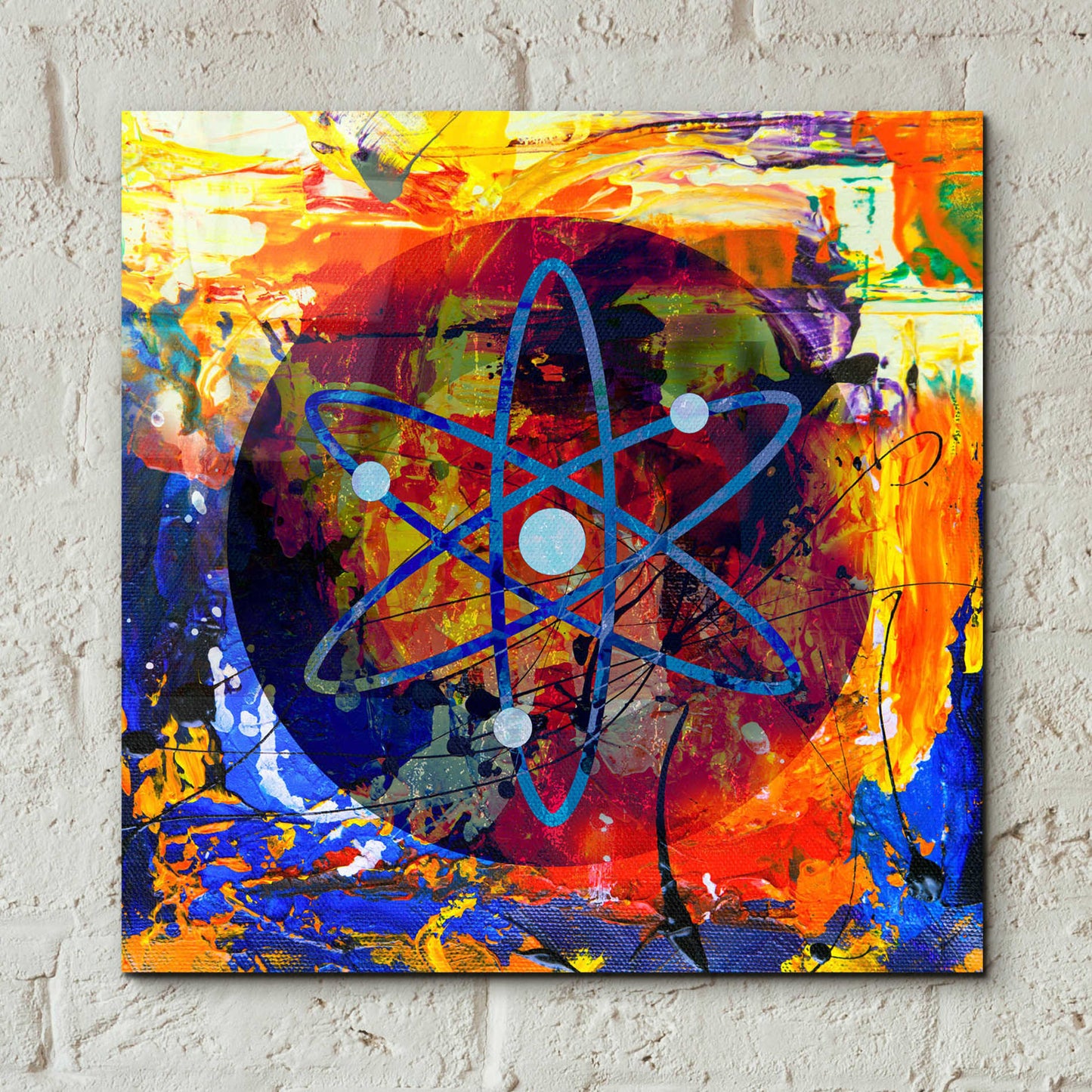 Epic Art 'Atom Cosmos Crypto In Color' by Epic Art Portfolio, Acrylic Glass Wall Art,12x12