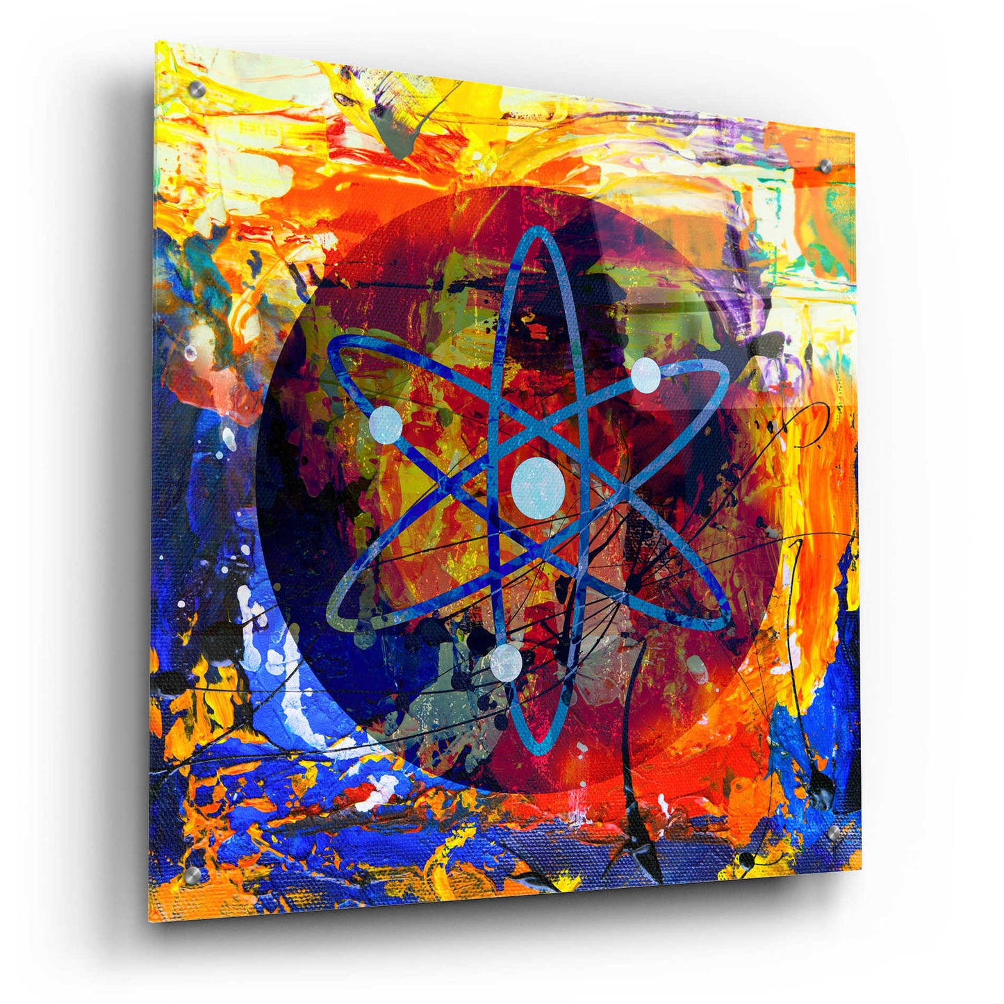 Epic Art 'Atom Cosmos Crypto In Color' by Epic Art Portfolio, Acrylic Glass Wall Art,24x24