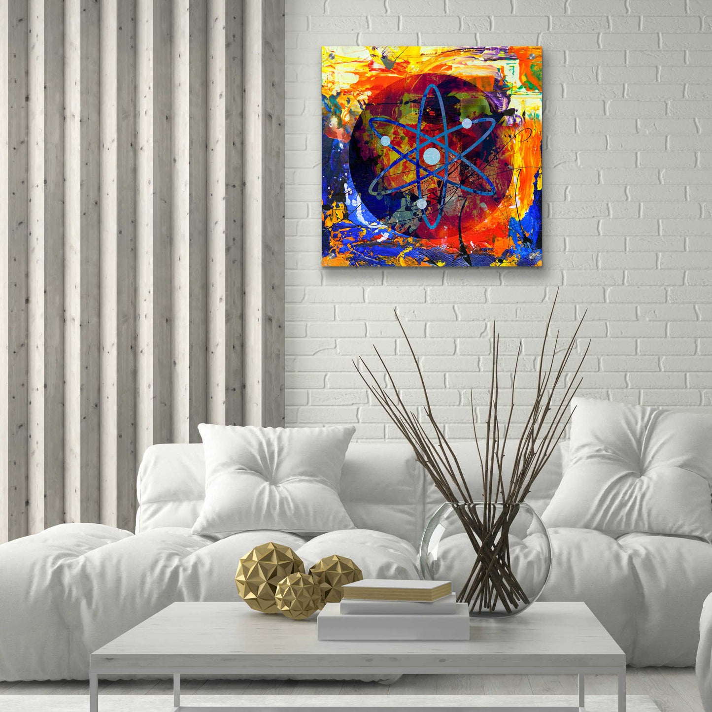 Epic Art 'Atom Cosmos Crypto In Color' by Epic Art Portfolio, Acrylic Glass Wall Art,24x24