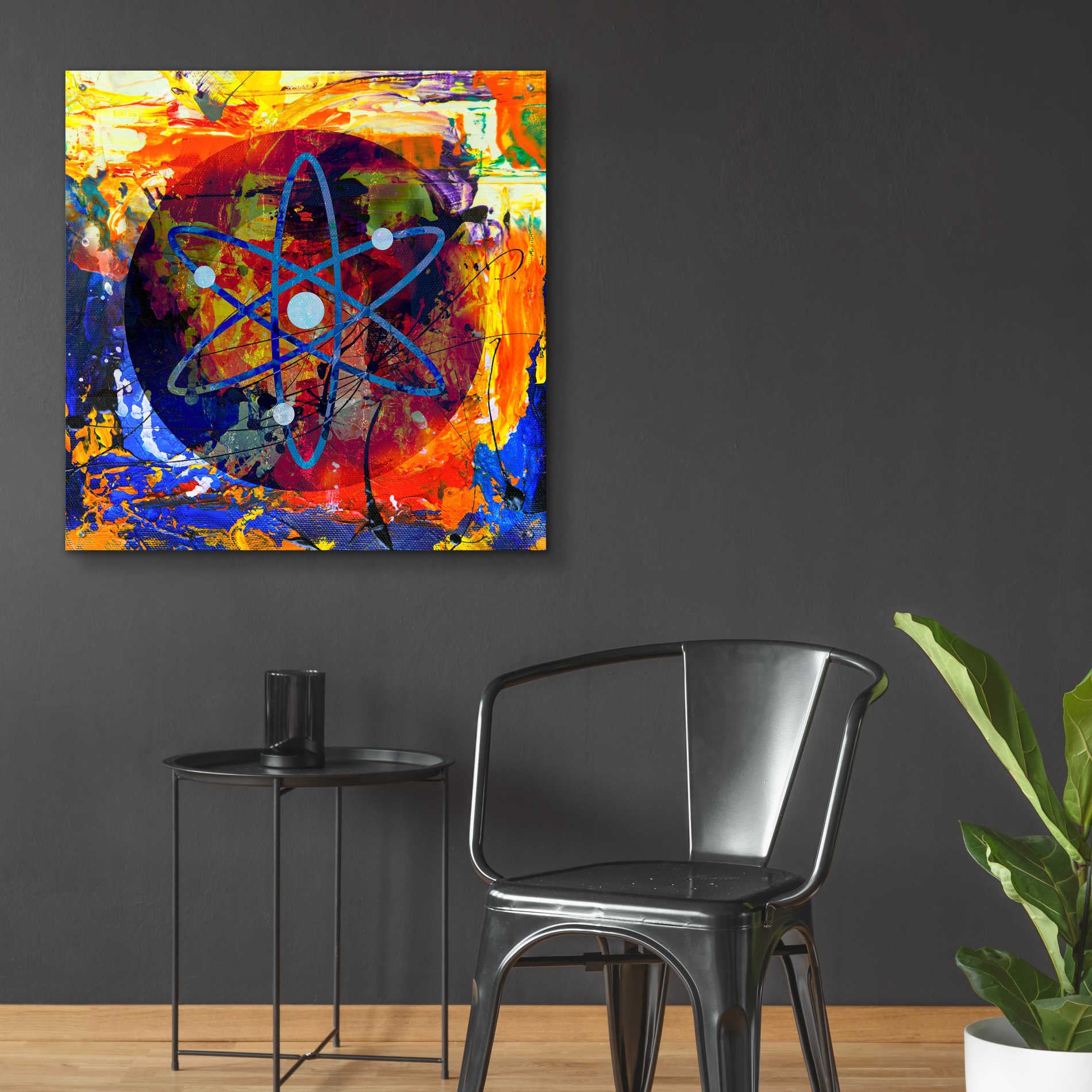 Epic Art 'Atom Cosmos Crypto In Color' by Epic Art Portfolio, Acrylic Glass Wall Art,36x36