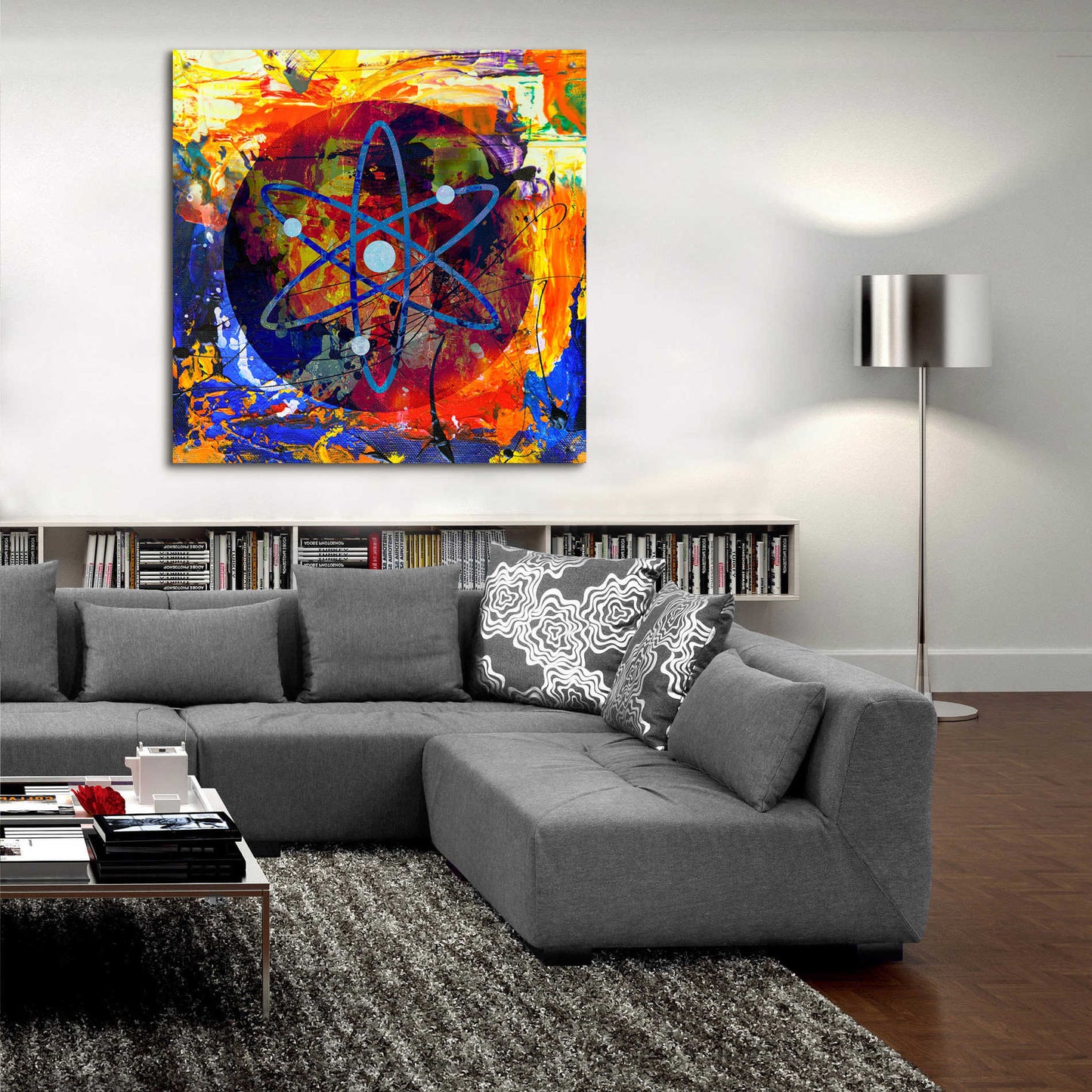 Epic Art 'Atom Cosmos Crypto In Color' by Epic Art Portfolio, Acrylic Glass Wall Art,36x36