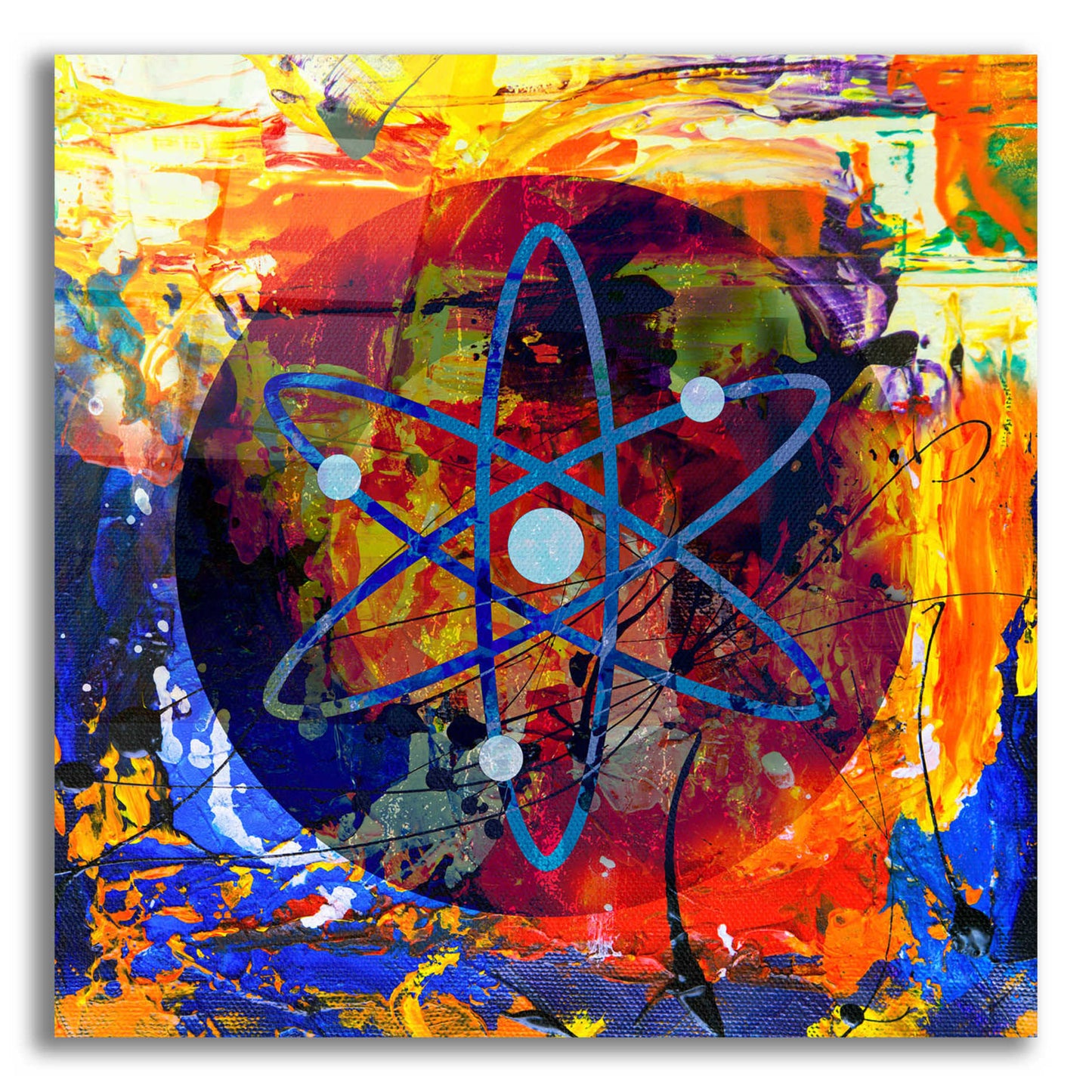 Epic Art 'Atom Cosmos Crypto In Color' by Epic Art Portfolio, Acrylic Glass Wall Art