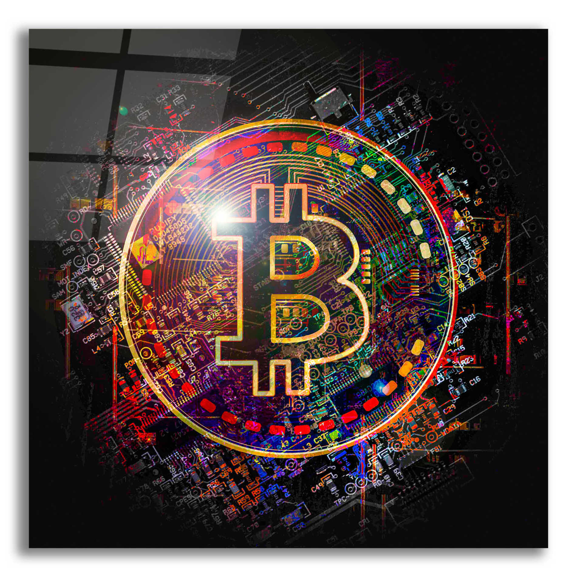 Epic Art 'Bitcoin Art' by Epic Art Portfolio, Acrylic Glass Wall Art,12x12