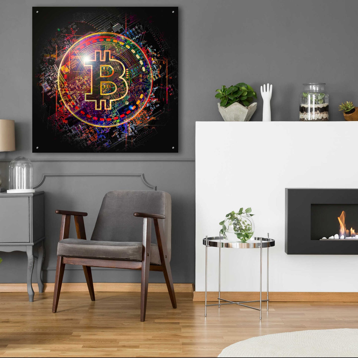 Epic Art 'Bitcoin Art' by Epic Art Portfolio, Acrylic Glass Wall Art,36x36