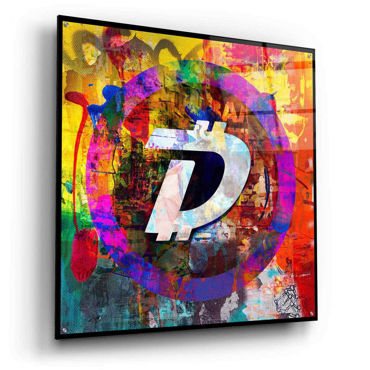 Epic Art 'Dgb Digibyte Crypto In Color' by Epic Art Portfolio, Acrylic Glass Wall Art,36x36