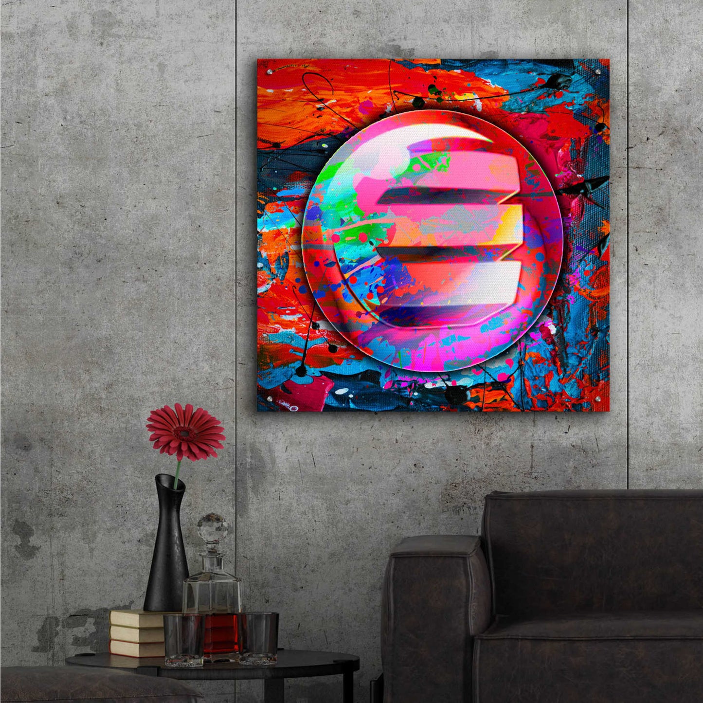 Epic Art 'Enj Enjin Crypto In Color' by Epic Art Portfolio, Acrylic Glass Wall Art,36x36