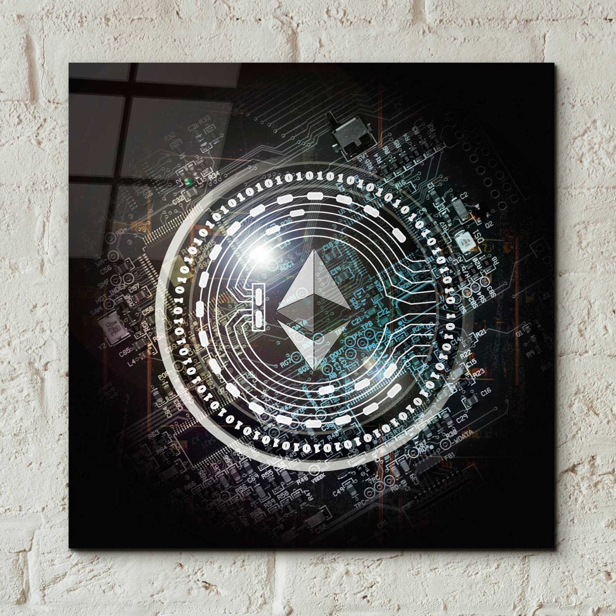 Epic Art 'Eth Etherium Crypto Coin' by Epic Art Portfolio, Acrylic Glass Wall Art,12x12