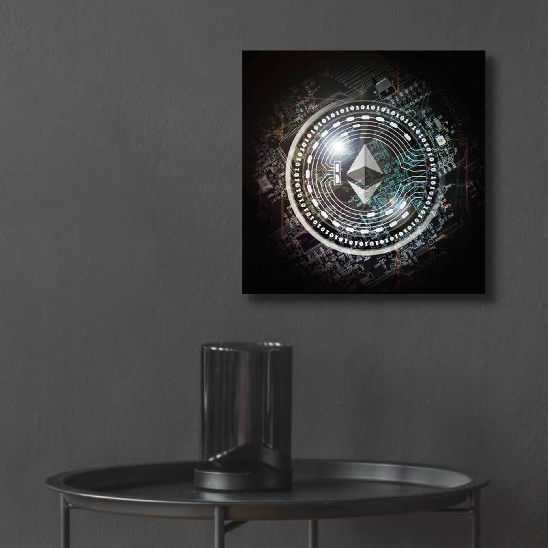 Epic Art 'Eth Etherium Crypto Coin' by Epic Art Portfolio, Acrylic Glass Wall Art,12x12