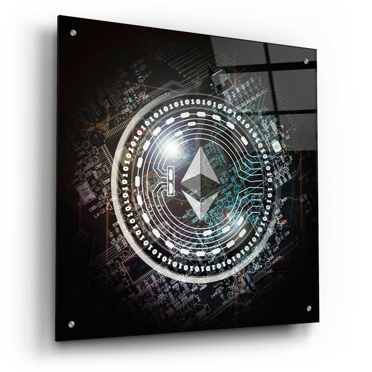 Epic Art 'Eth Etherium Crypto Coin' by Epic Art Portfolio, Acrylic Glass Wall Art,24x24