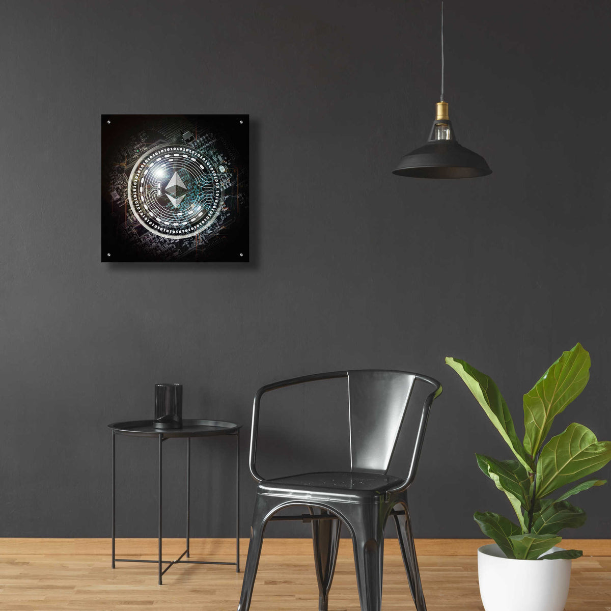 Epic Art 'Eth Etherium Crypto Coin' by Epic Art Portfolio, Acrylic Glass Wall Art,24x24