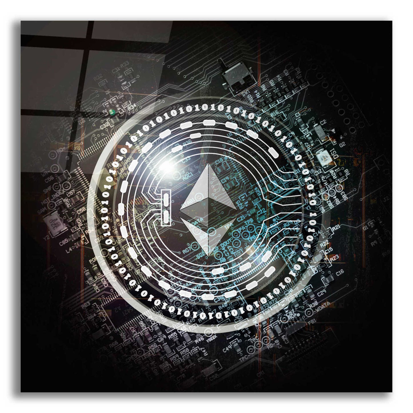 Epic Art 'Eth Etherium Crypto Coin' by Epic Art Portfolio, Acrylic Glass Wall Art