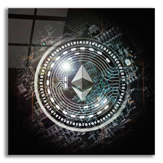 Epic Art 'Eth Etherium Crypto Coin' by Epic Art Portfolio, Acrylic Glass Wall Art