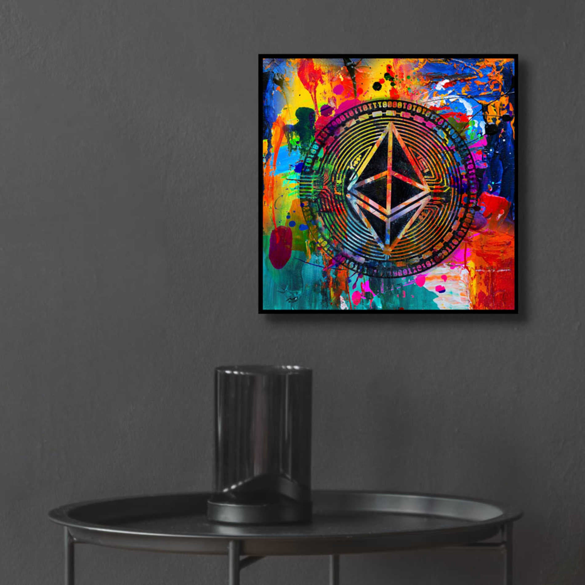 Epic Art 'Eth Etherium Crypto In Color' by Epic Art Portfolio, Acrylic Glass Wall Art,12x12