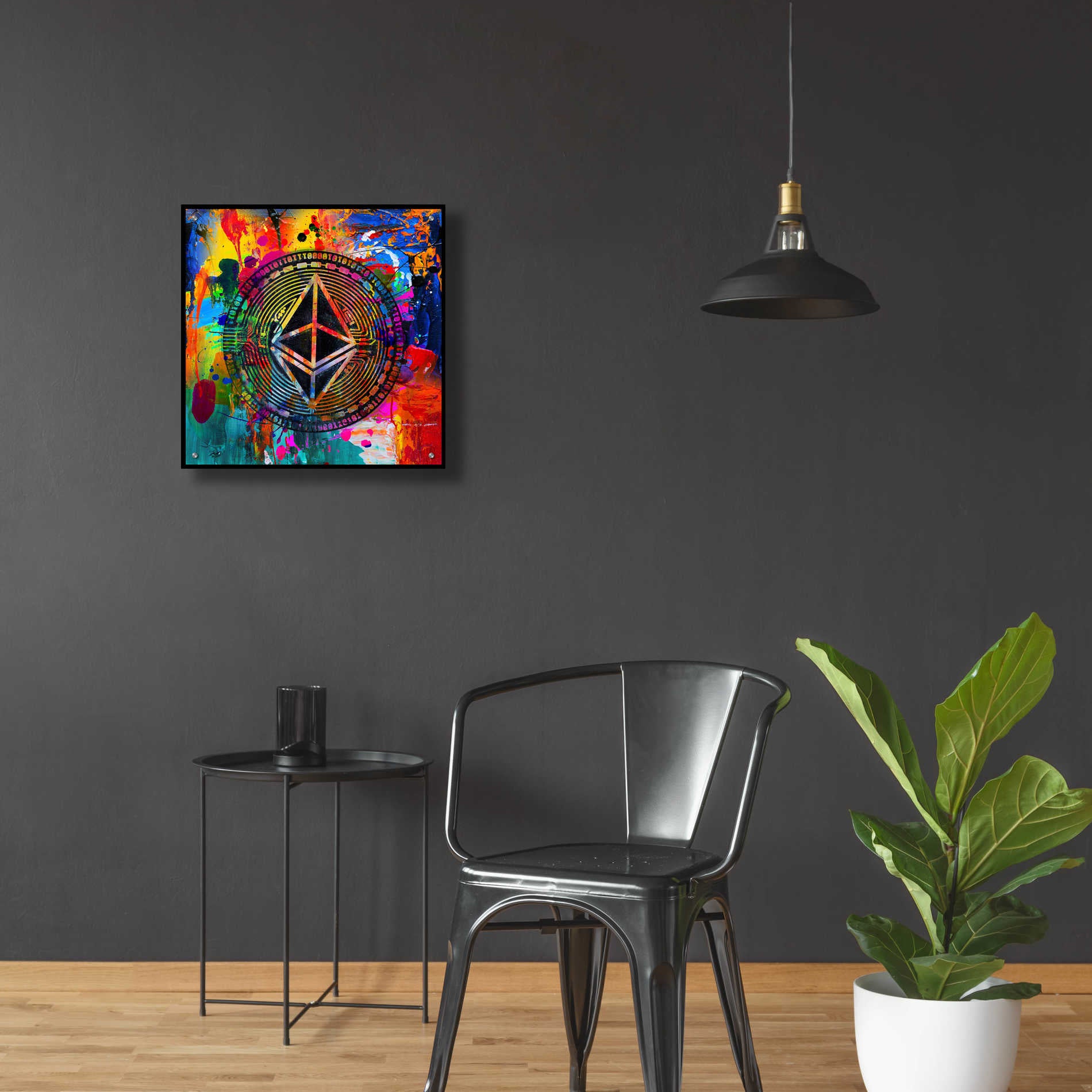 Epic Art 'Eth Etherium Crypto In Color' by Epic Art Portfolio, Acrylic Glass Wall Art,24x24