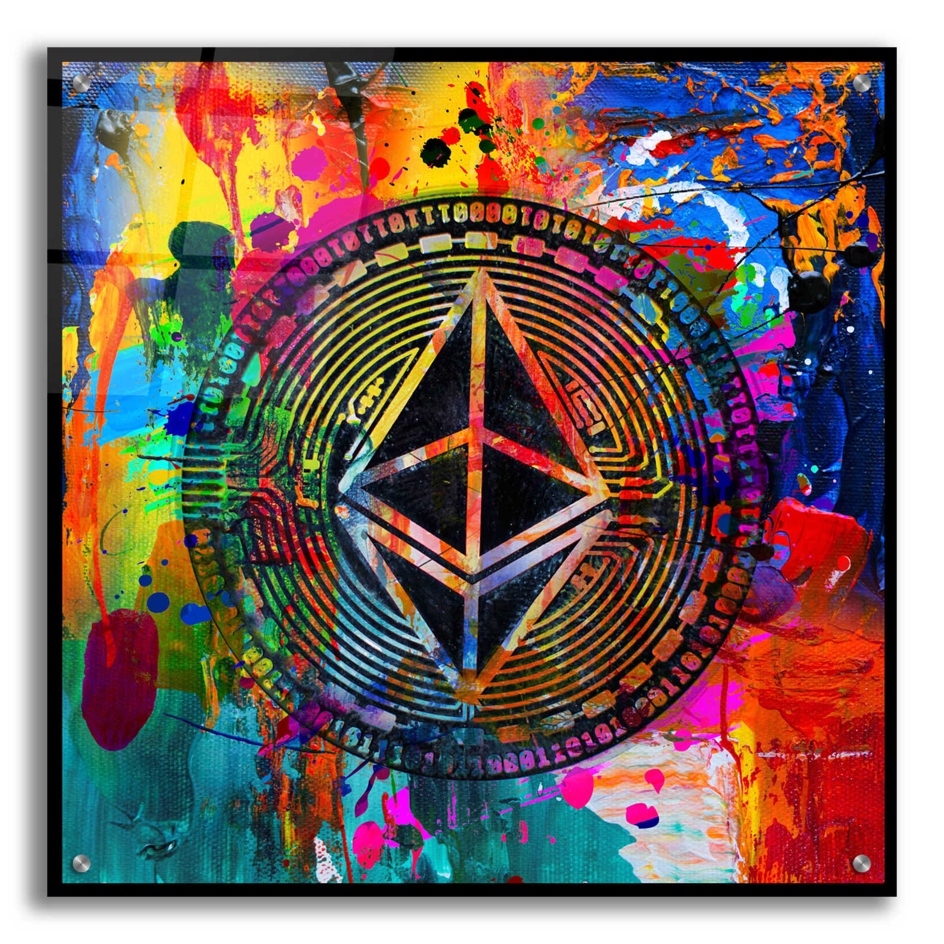Epic Art 'Eth Etherium Crypto In Color' by Epic Art Portfolio, Acrylic Glass Wall Art,24x24
