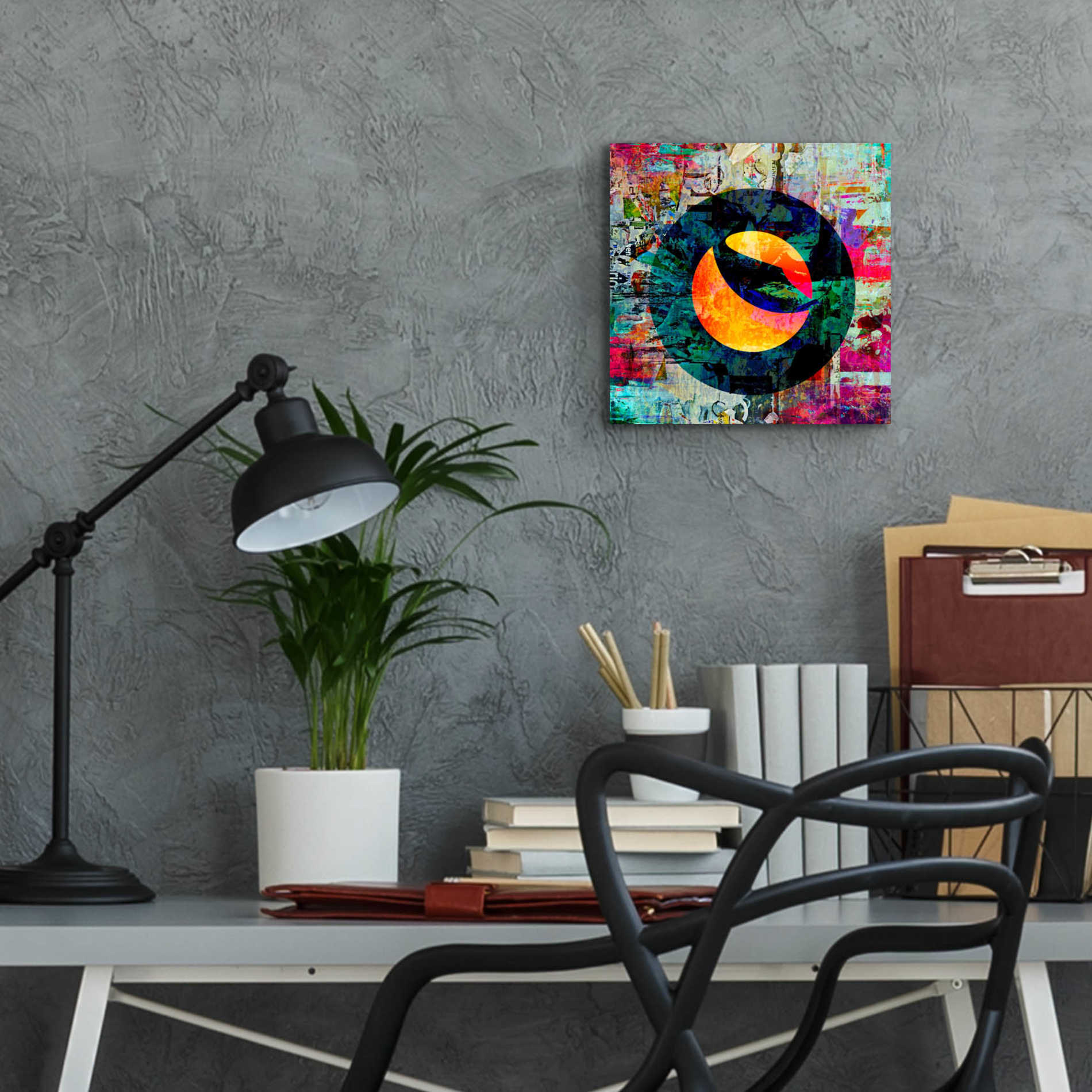 Epic Art 'Luna Terra Crypto In Color' by Epic Art Portfolio, Acrylic Glass Wall Art,12x12