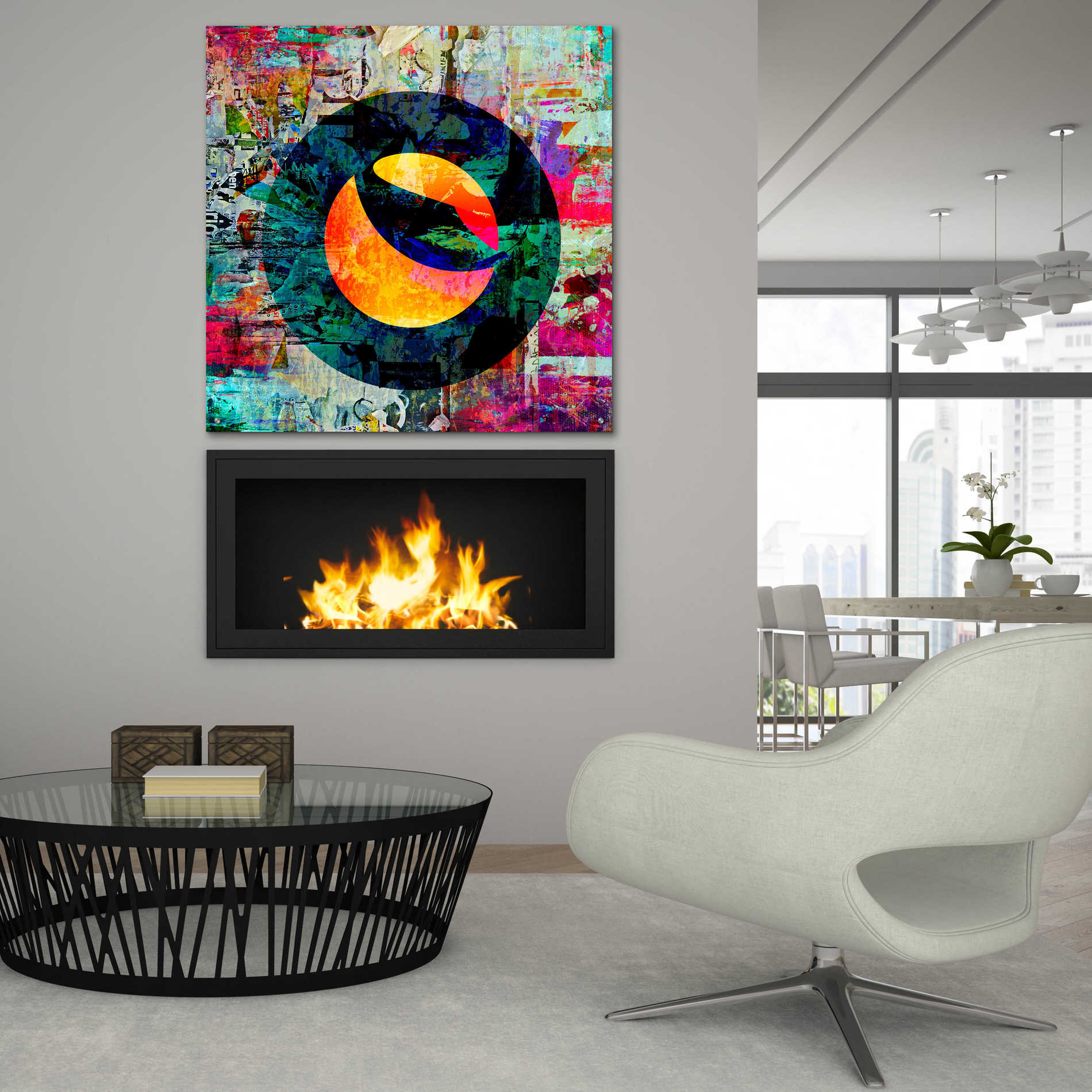 Epic Art 'Luna Terra Crypto In Color' by Epic Art Portfolio, Acrylic Glass Wall Art,36x36