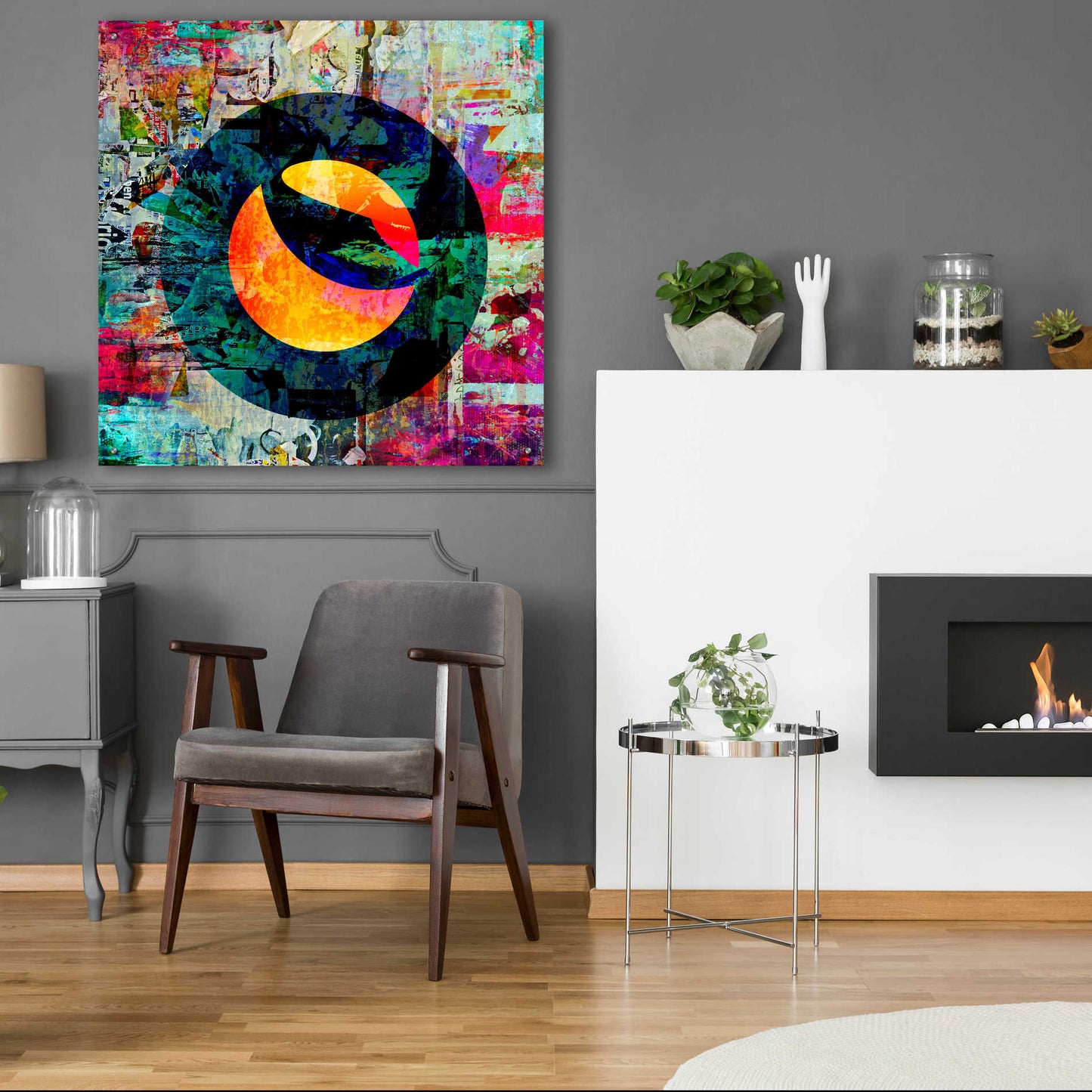 Epic Art 'Luna Terra Crypto In Color' by Epic Art Portfolio, Acrylic Glass Wall Art,36x36