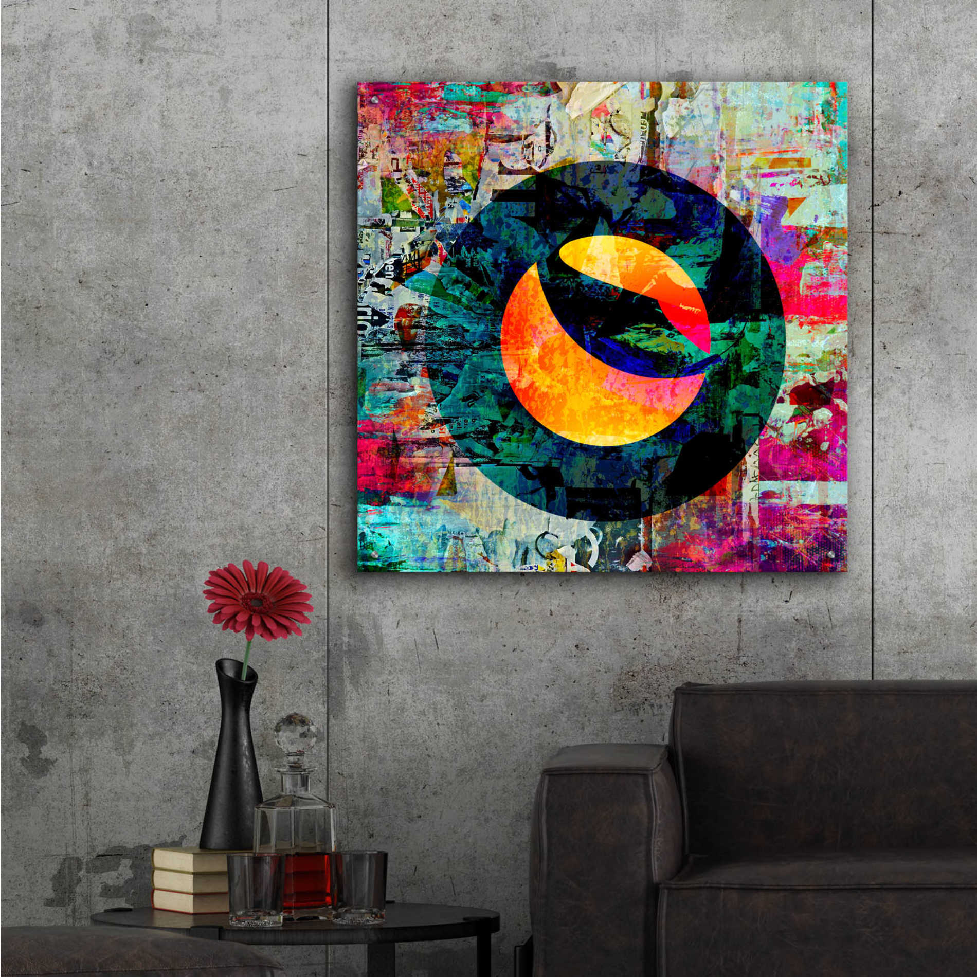 Epic Art 'Luna Terra Crypto In Color' by Epic Art Portfolio, Acrylic Glass Wall Art,36x36