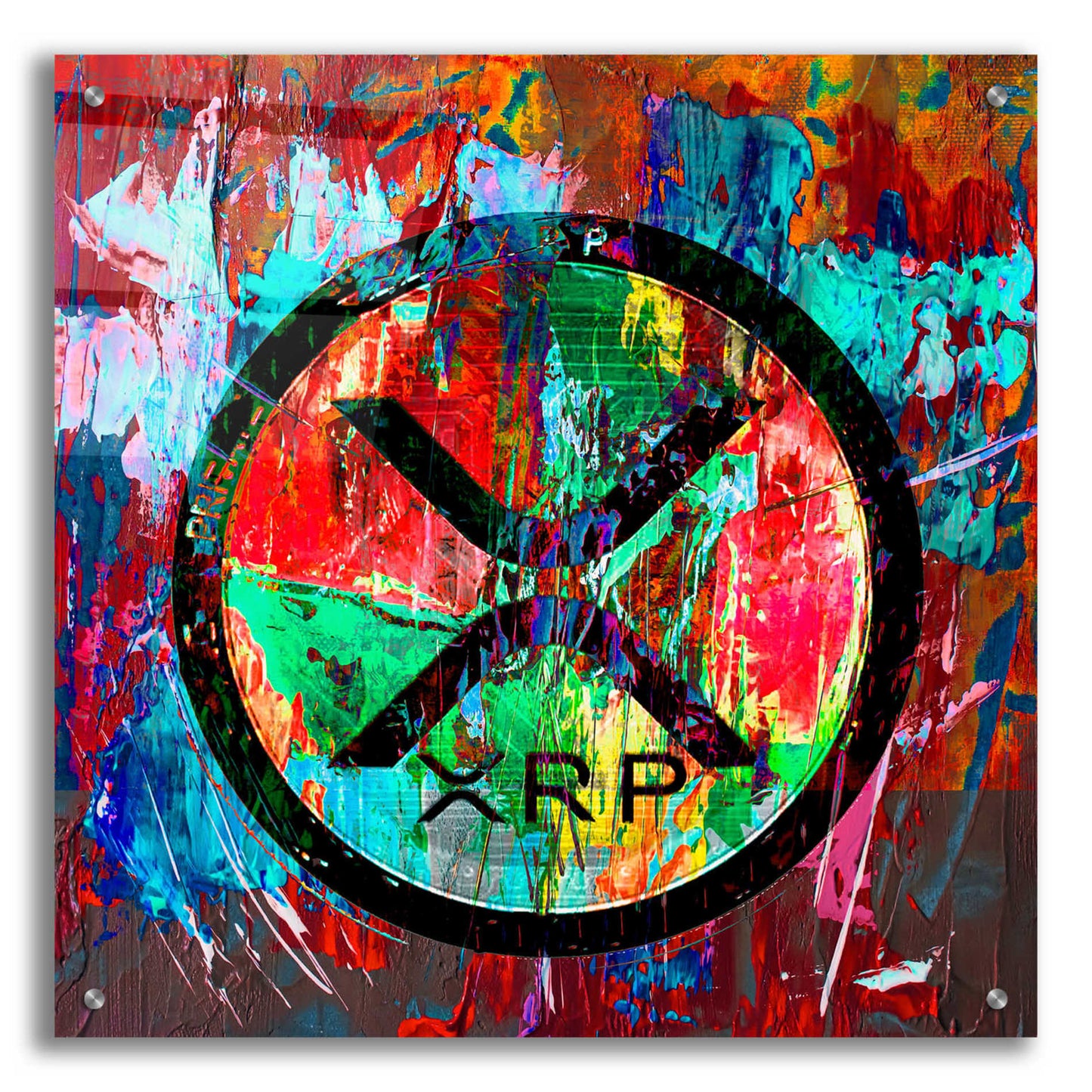 Epic Art 'Xrp Crypto In Color' by Epic Art Portfolio, Acrylic Glass Wall Art,24x24