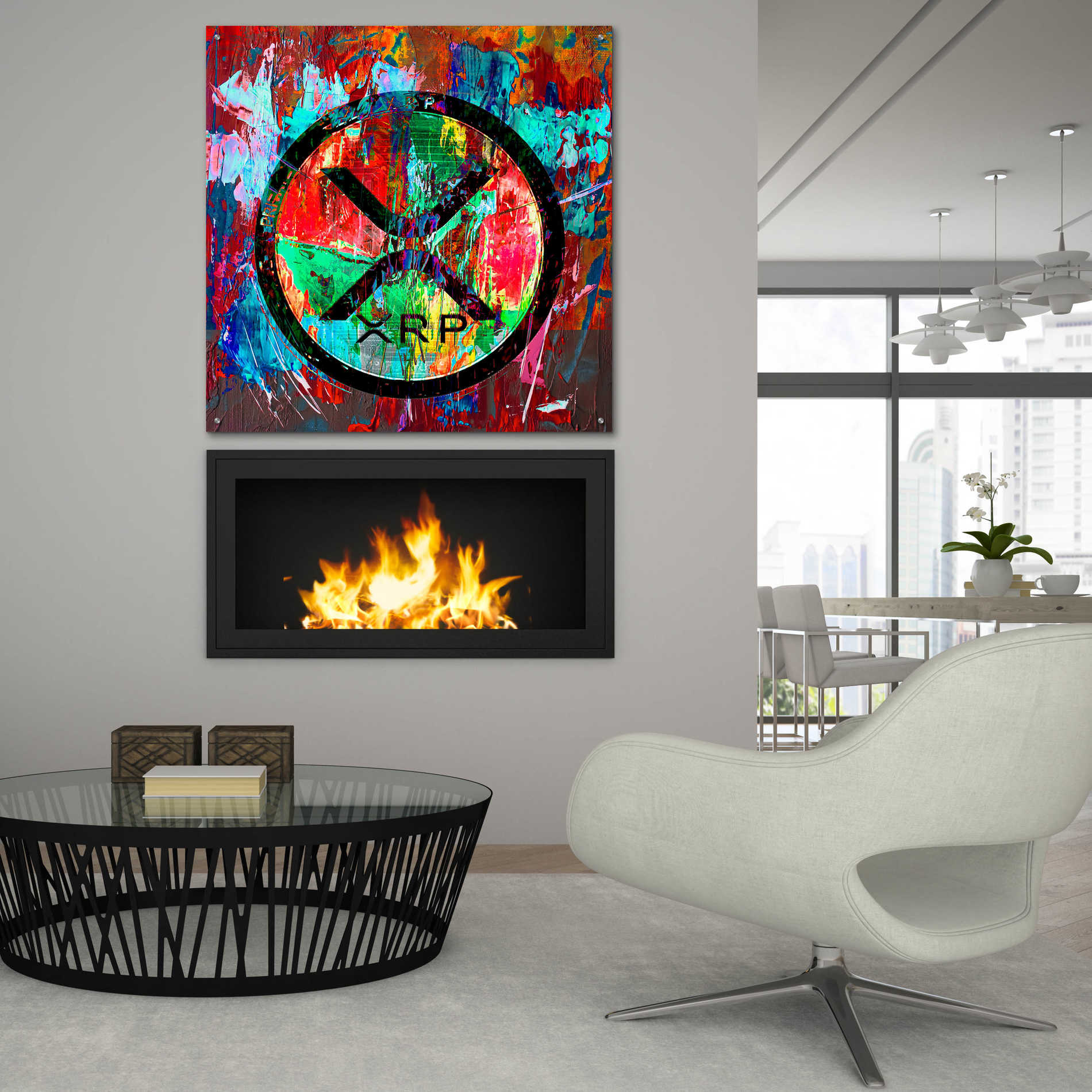 Epic Art 'Xrp Crypto In Color' by Epic Art Portfolio, Acrylic Glass Wall Art,36x36