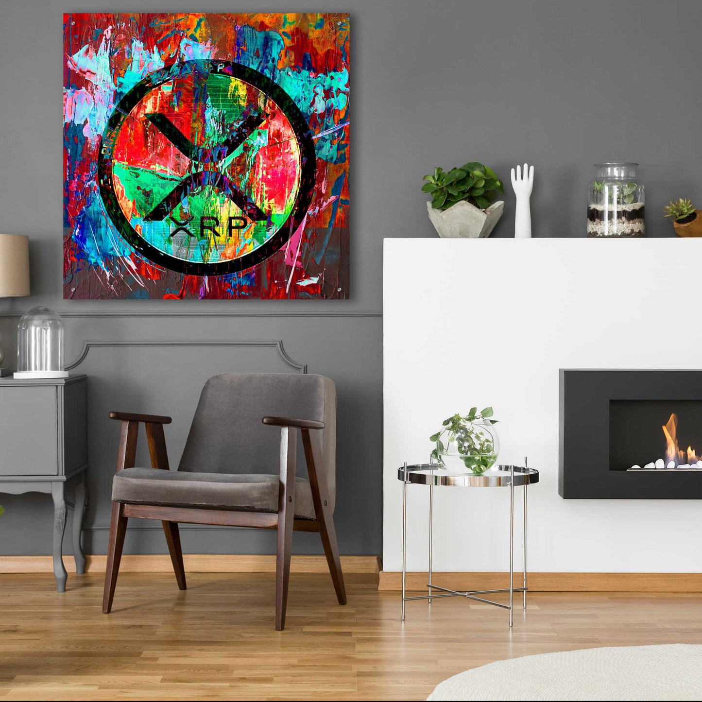 Epic Art 'Xrp Crypto In Color' by Epic Art Portfolio, Acrylic Glass Wall Art,36x36