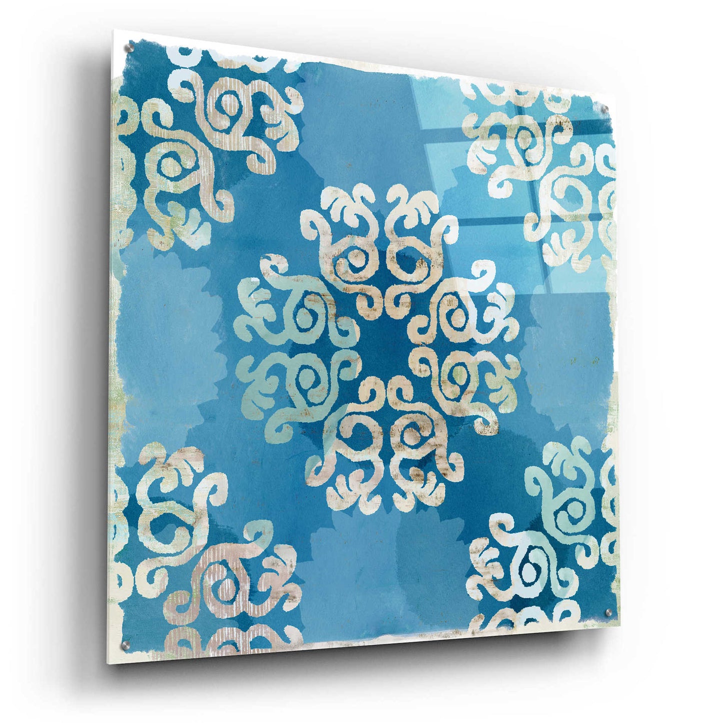 Epic Art 'Royal Blue Tile I' by Flora Kouta Acrylic Glass Wall Art,36x36