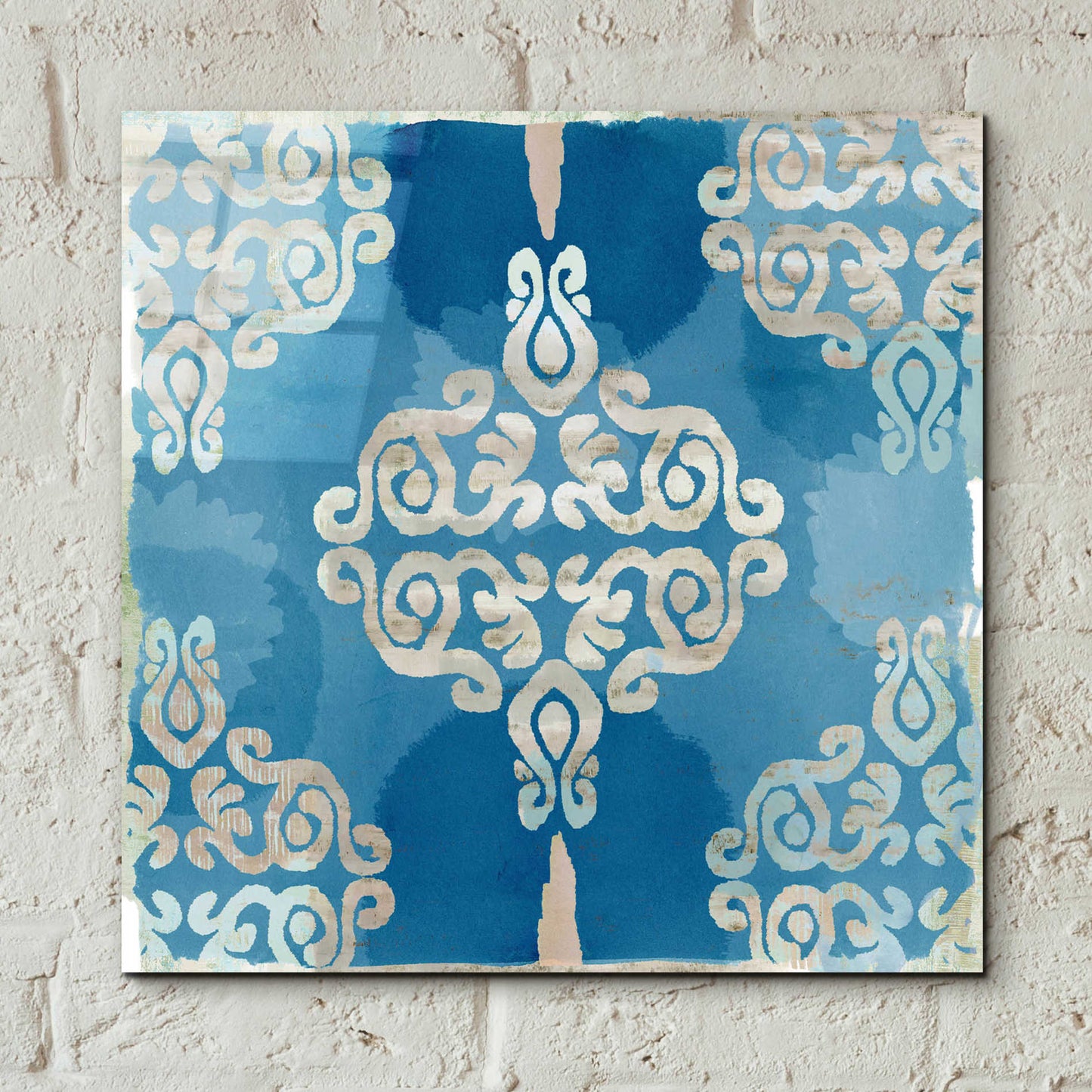 Epic Art 'Royal Blue Tile II' by Flora Kouta Acrylic Glass Wall Art,12x12