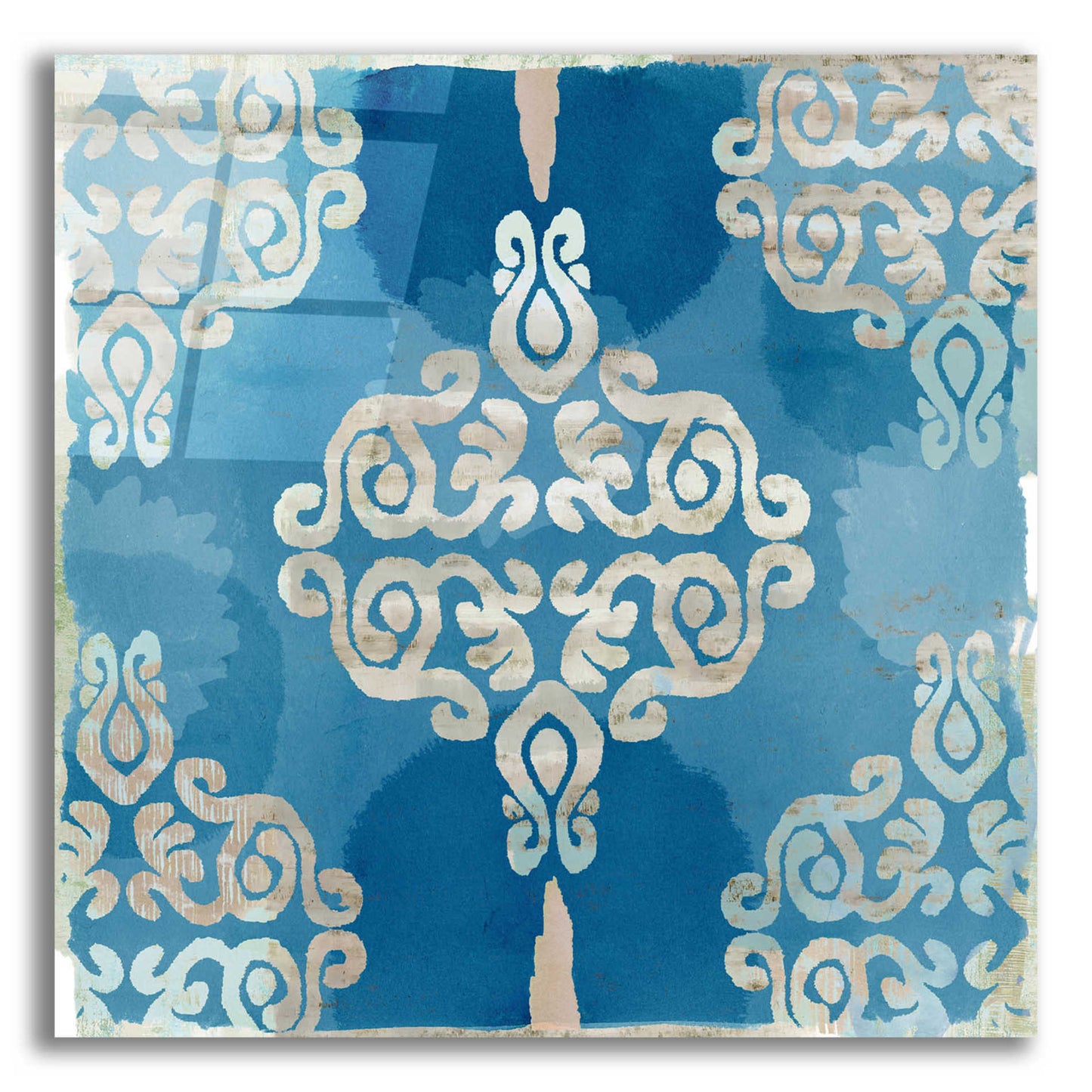 Epic Art 'Royal Blue Tile II' by Flora Kouta Acrylic Glass Wall Art,12x12