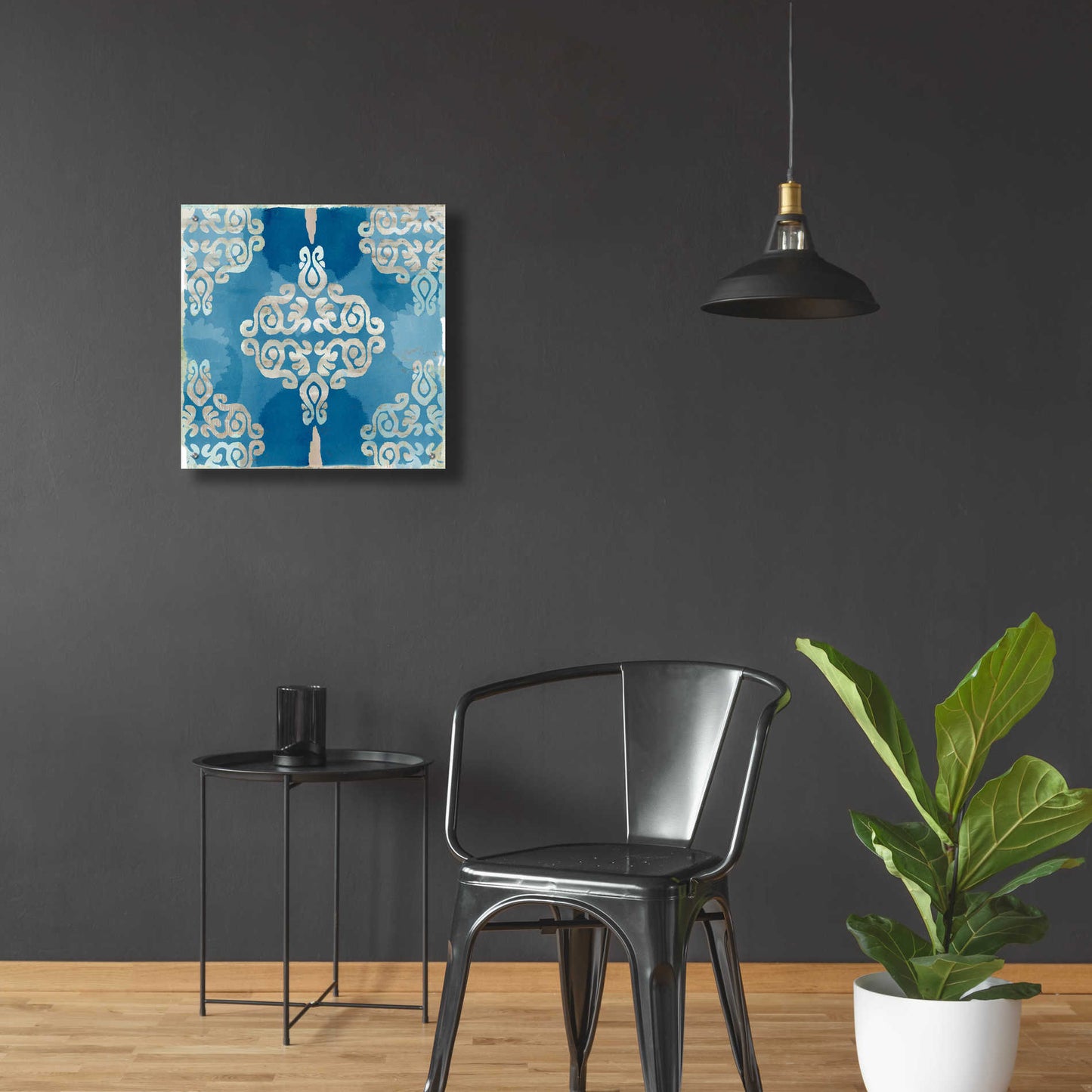 Epic Art 'Royal Blue Tile II' by Flora Kouta Acrylic Glass Wall Art,24x24