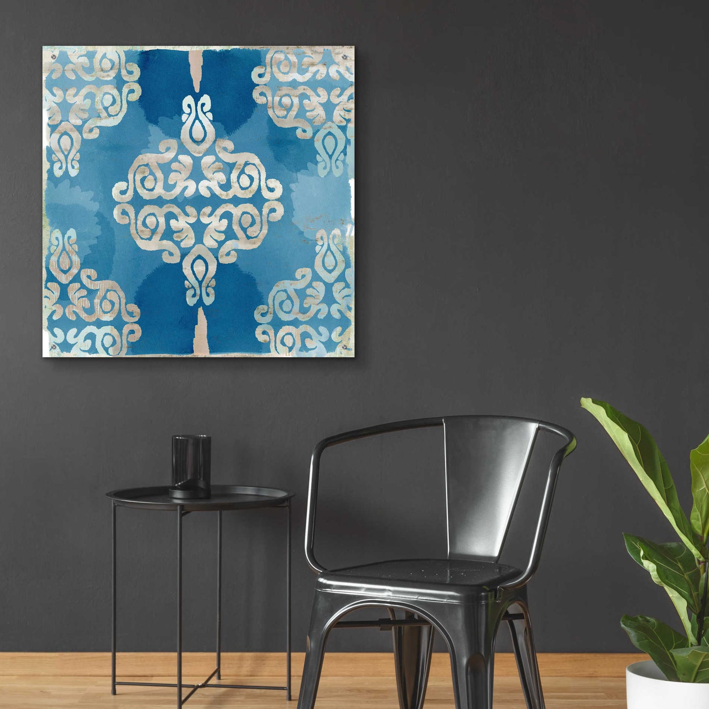 Epic Art 'Royal Blue Tile II' by Flora Kouta Acrylic Glass Wall Art,36x36