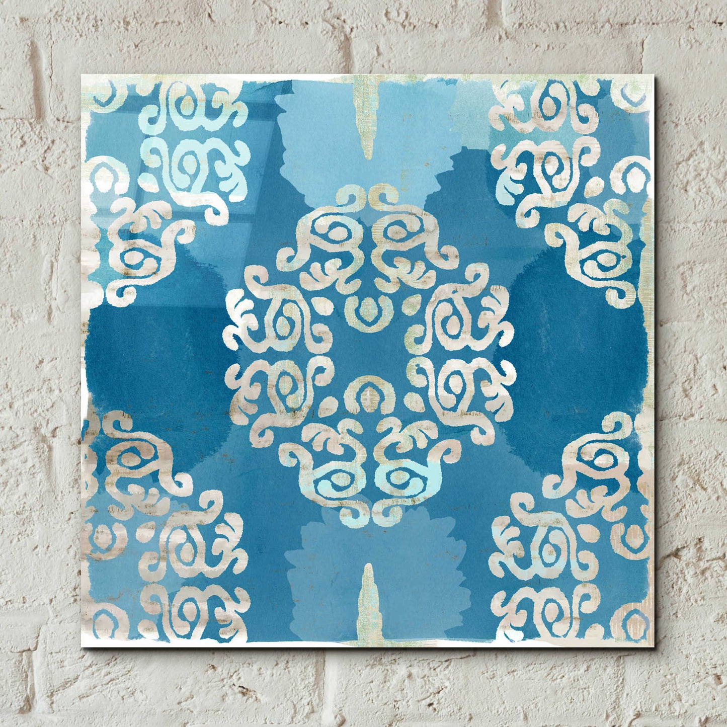 Epic Art 'Royal Blue Tile III' by Flora Kouta Acrylic Glass Wall Art,12x12