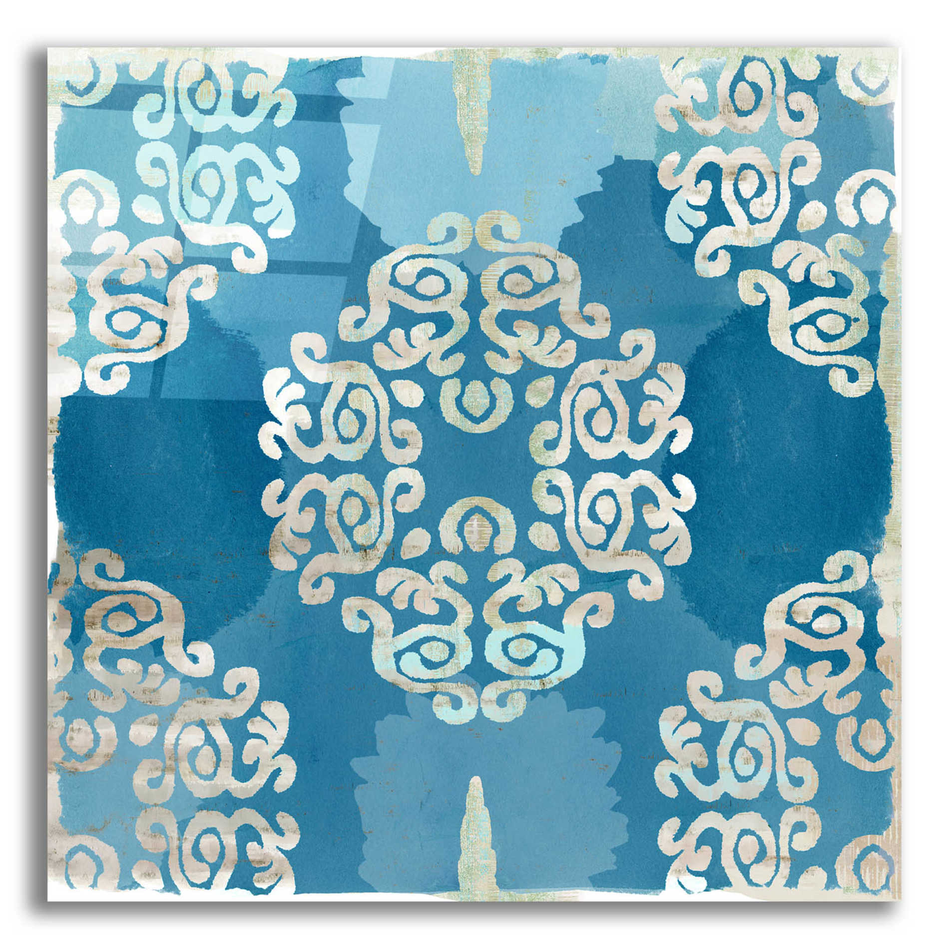 Epic Art 'Royal Blue Tile III' by Flora Kouta Acrylic Glass Wall Art,12x12