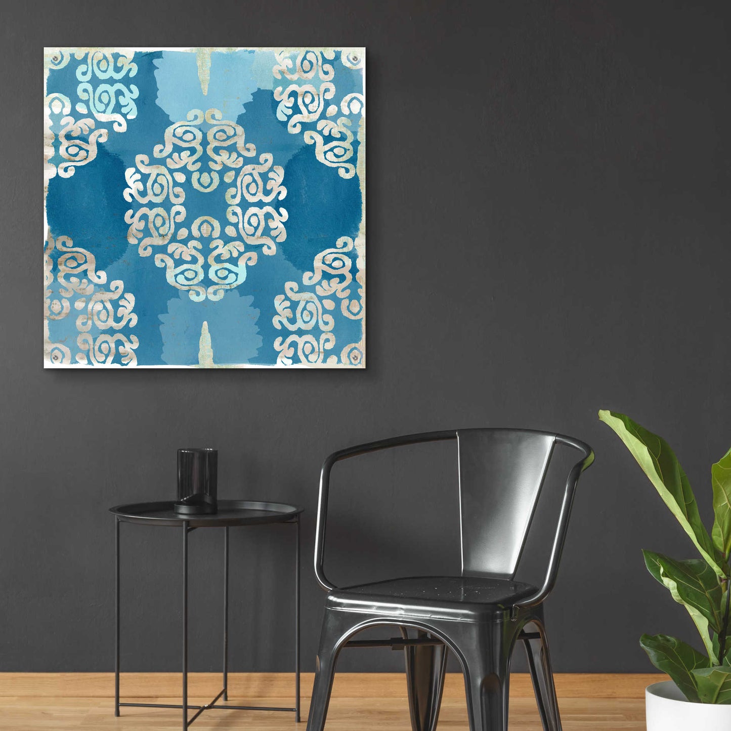 Epic Art 'Royal Blue Tile III' by Flora Kouta Acrylic Glass Wall Art,36x36