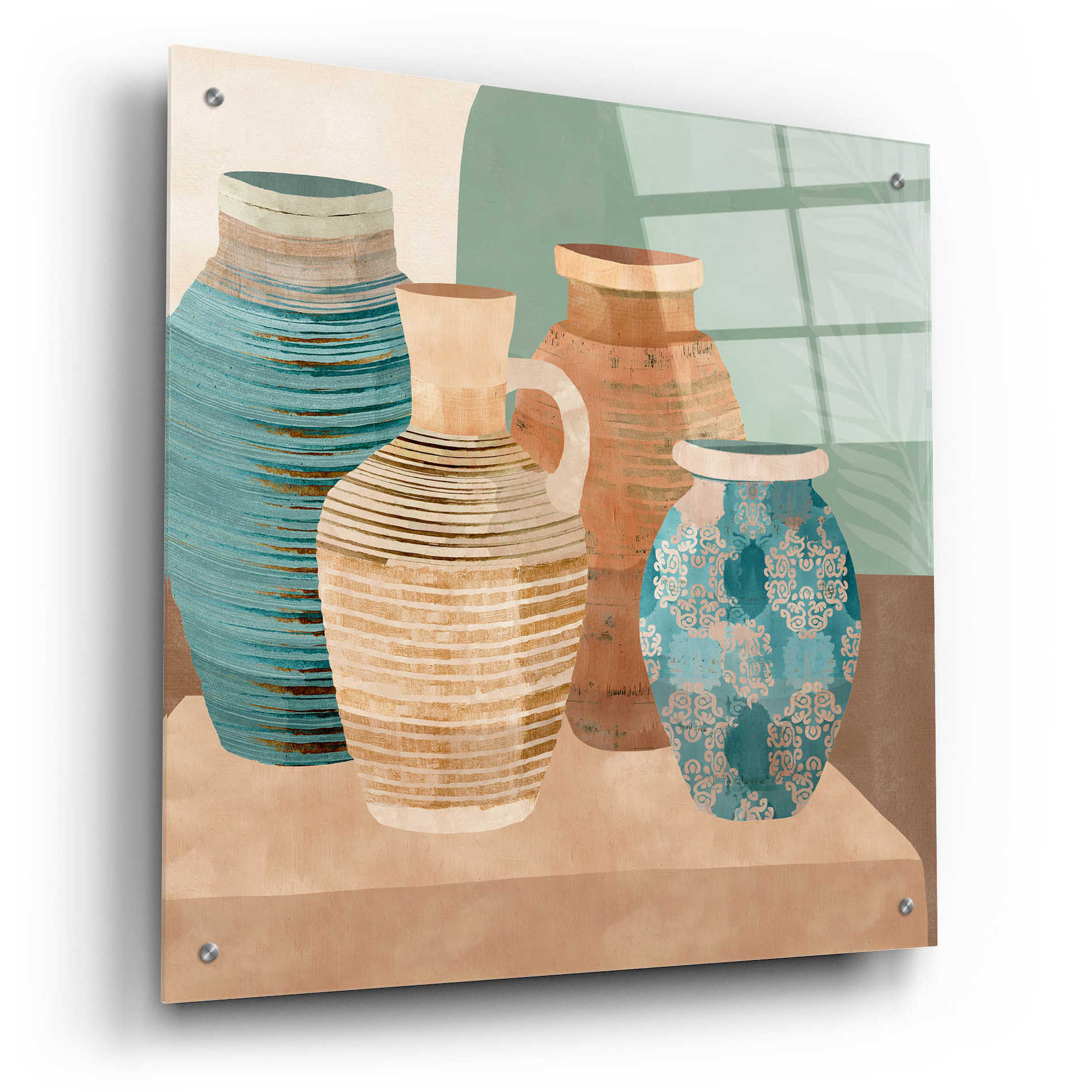Epic Art 'Earthenware Pots I' by Flora Kouta Acrylic Glass Wall Art,24x24