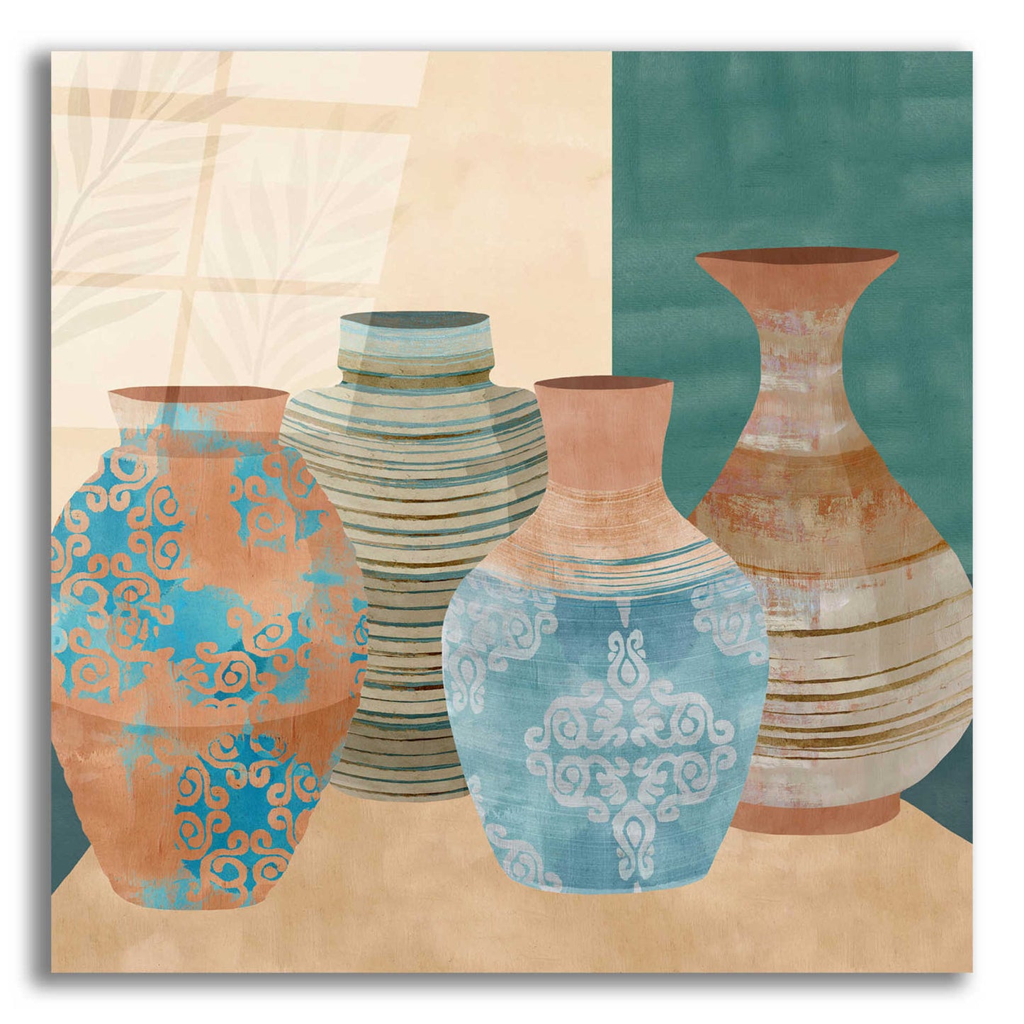 Epic Art 'Earthenware Pots II' by Flora Kouta Acrylic Glass Wall Art,12x12