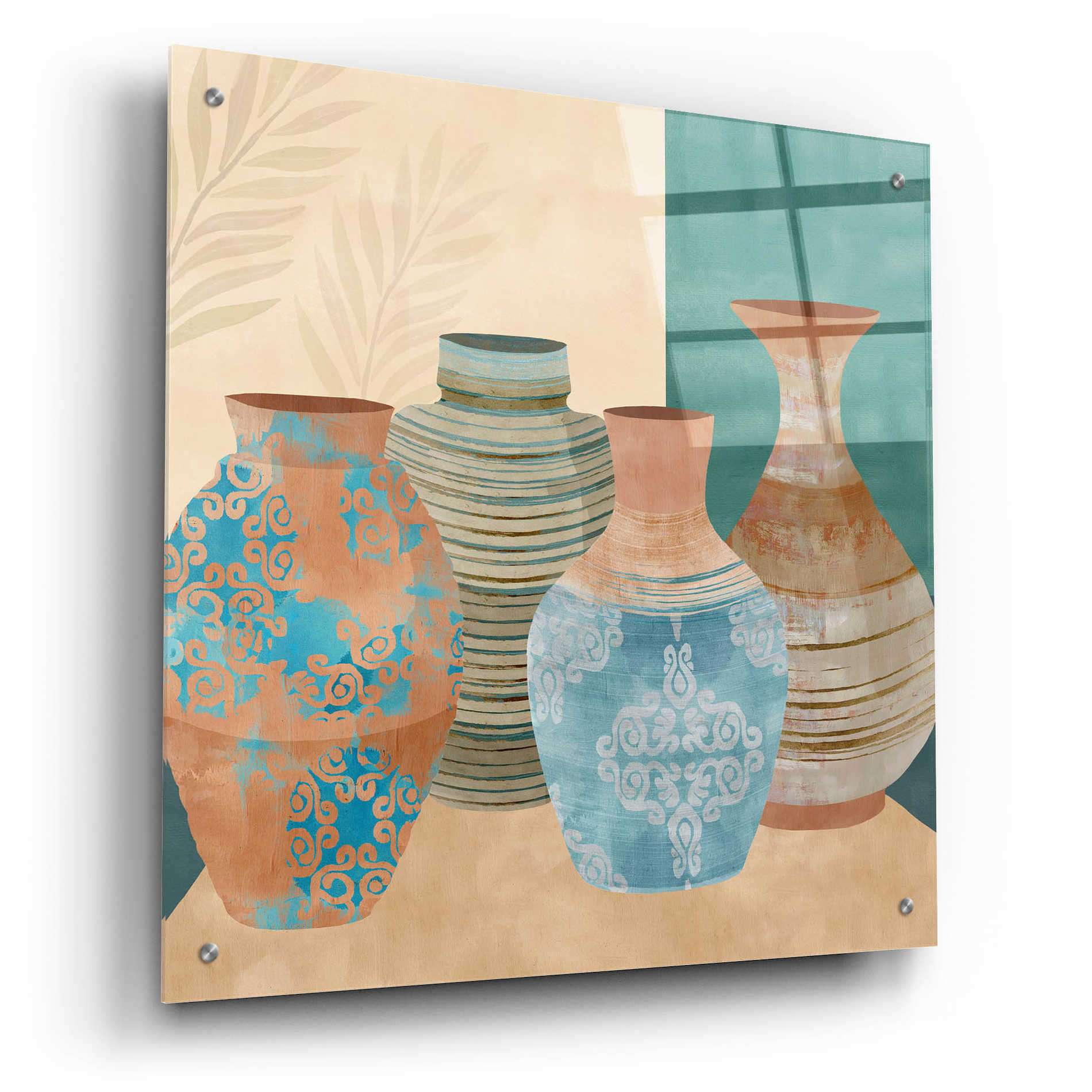 Epic Art 'Earthenware Pots II' by Flora Kouta Acrylic Glass Wall Art,24x24