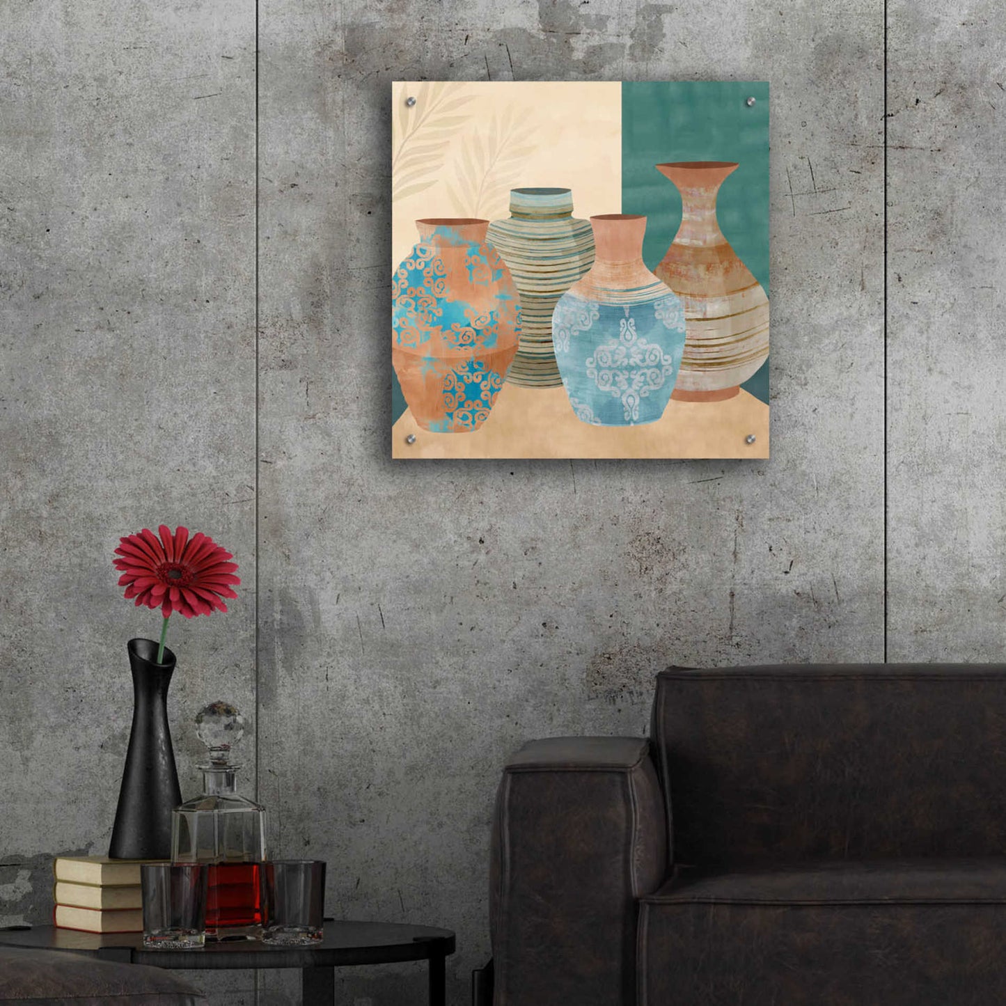 Epic Art 'Earthenware Pots II' by Flora Kouta Acrylic Glass Wall Art,24x24