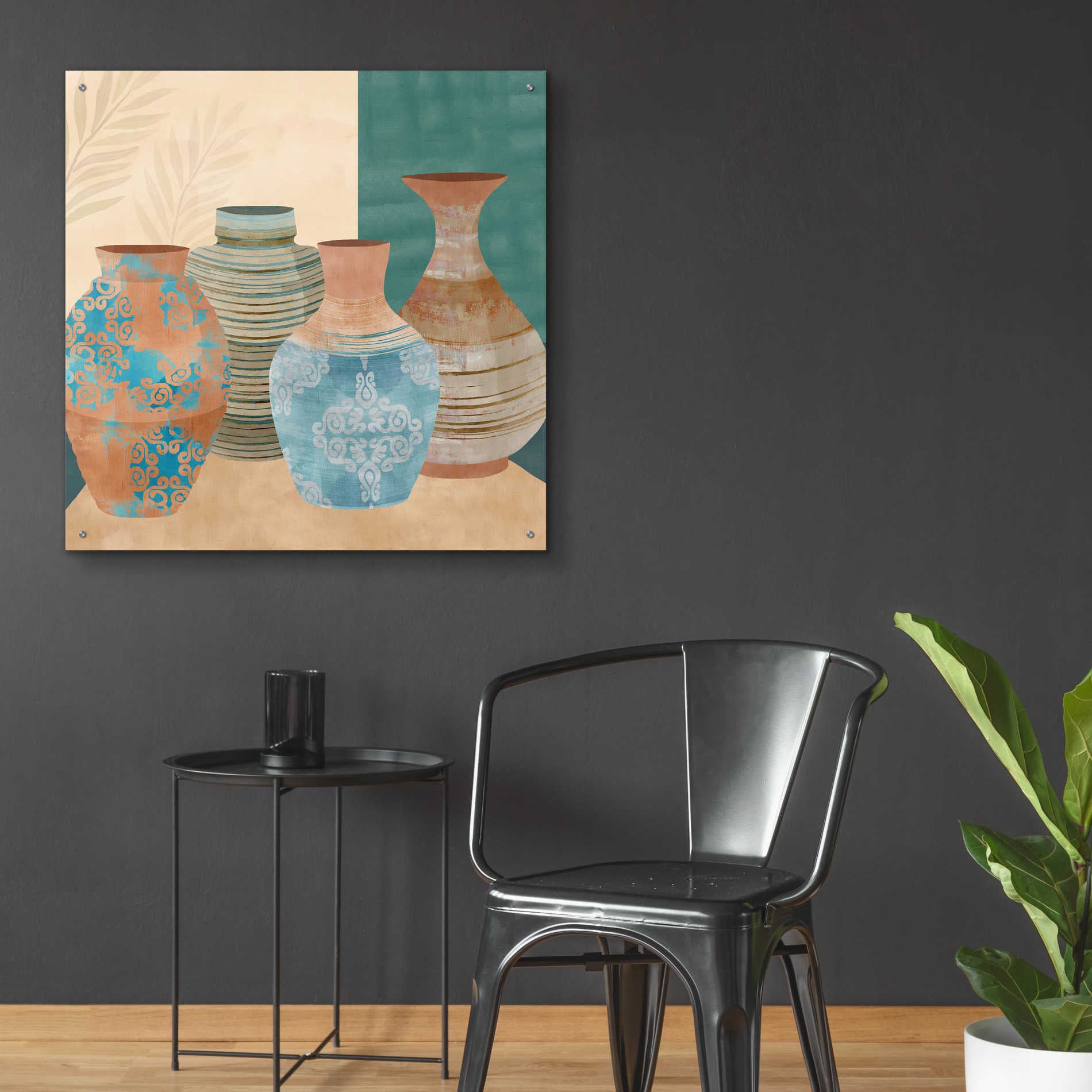 Epic Art 'Earthenware Pots II' by Flora Kouta Acrylic Glass Wall Art,36x36