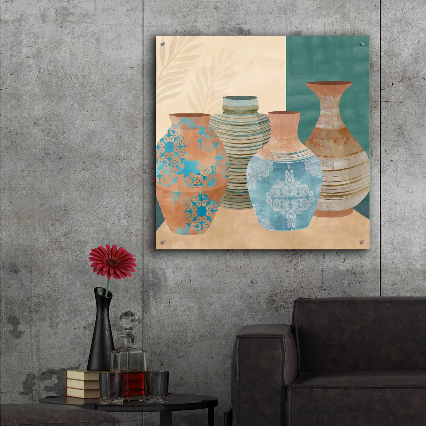 Epic Art 'Earthenware Pots II' by Flora Kouta Acrylic Glass Wall Art,36x36