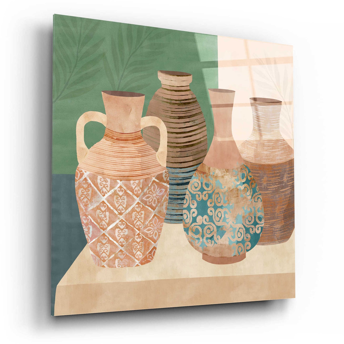 Epic Art 'Earthenware Pots III' by Flora Kouta Acrylic Glass Wall Art,12x12