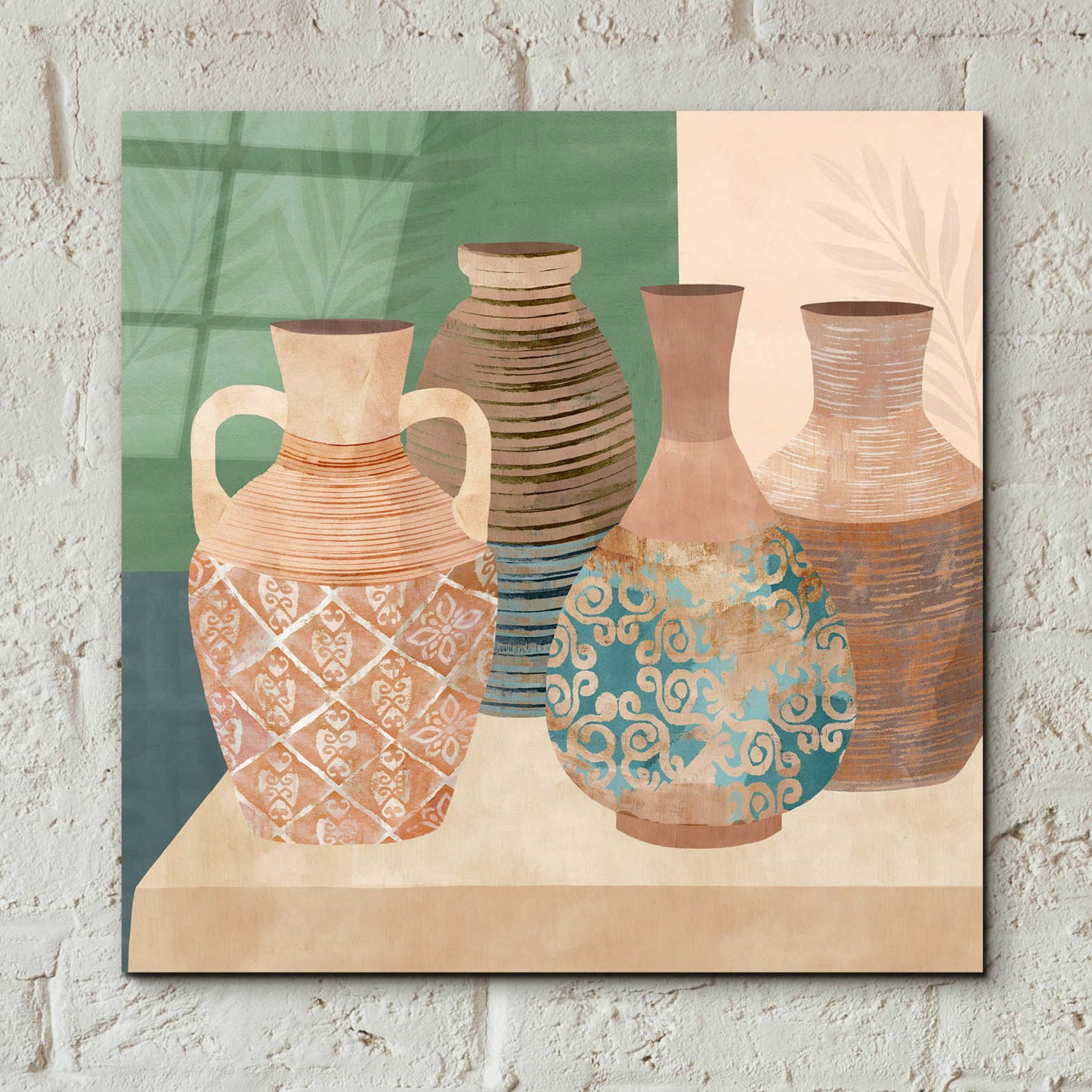 Epic Art 'Earthenware Pots III' by Flora Kouta Acrylic Glass Wall Art,12x12