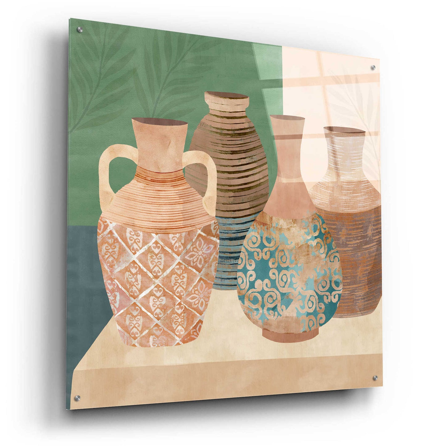 Epic Art 'Earthenware Pots III' by Flora Kouta Acrylic Glass Wall Art,36x36