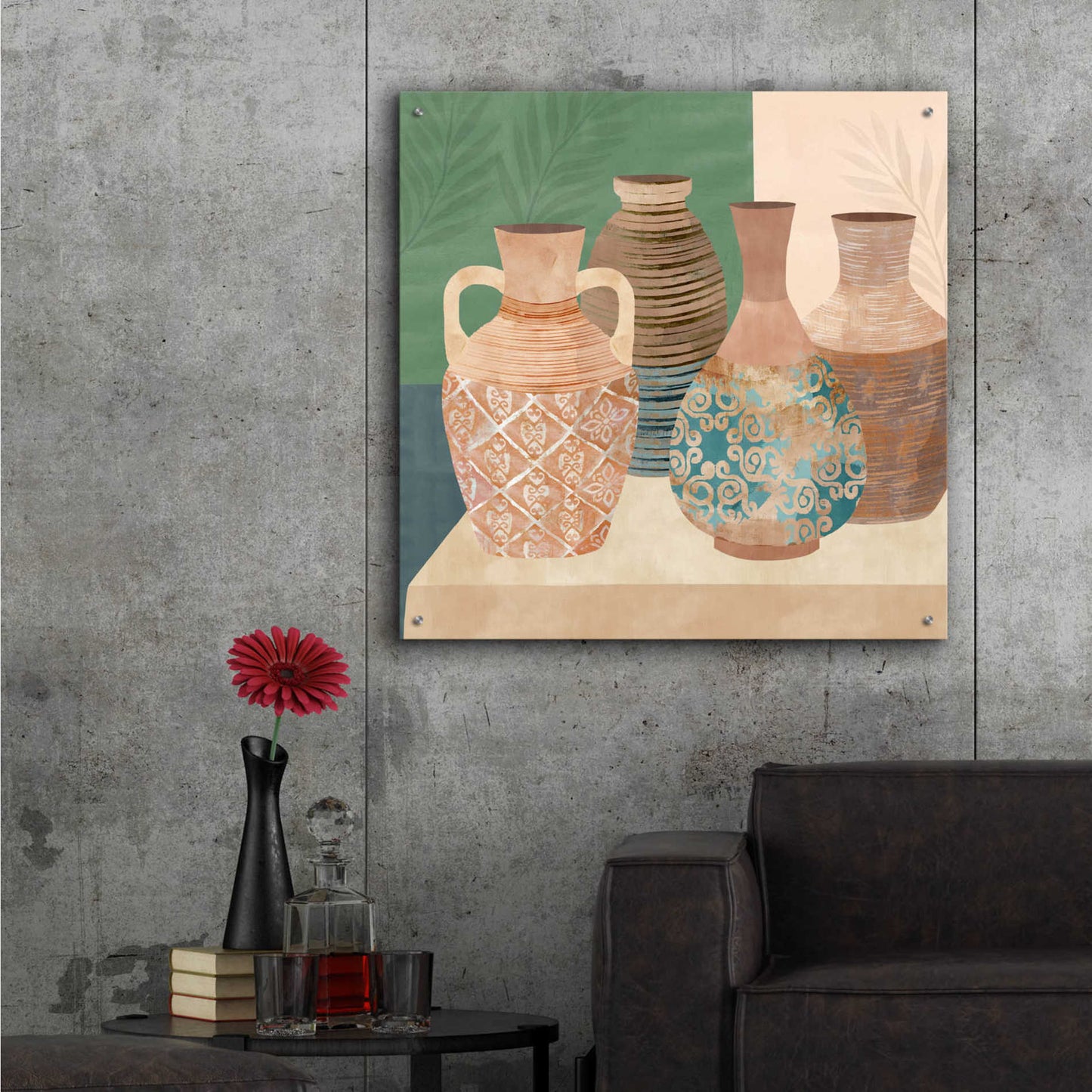 Epic Art 'Earthenware Pots III' by Flora Kouta Acrylic Glass Wall Art,36x36