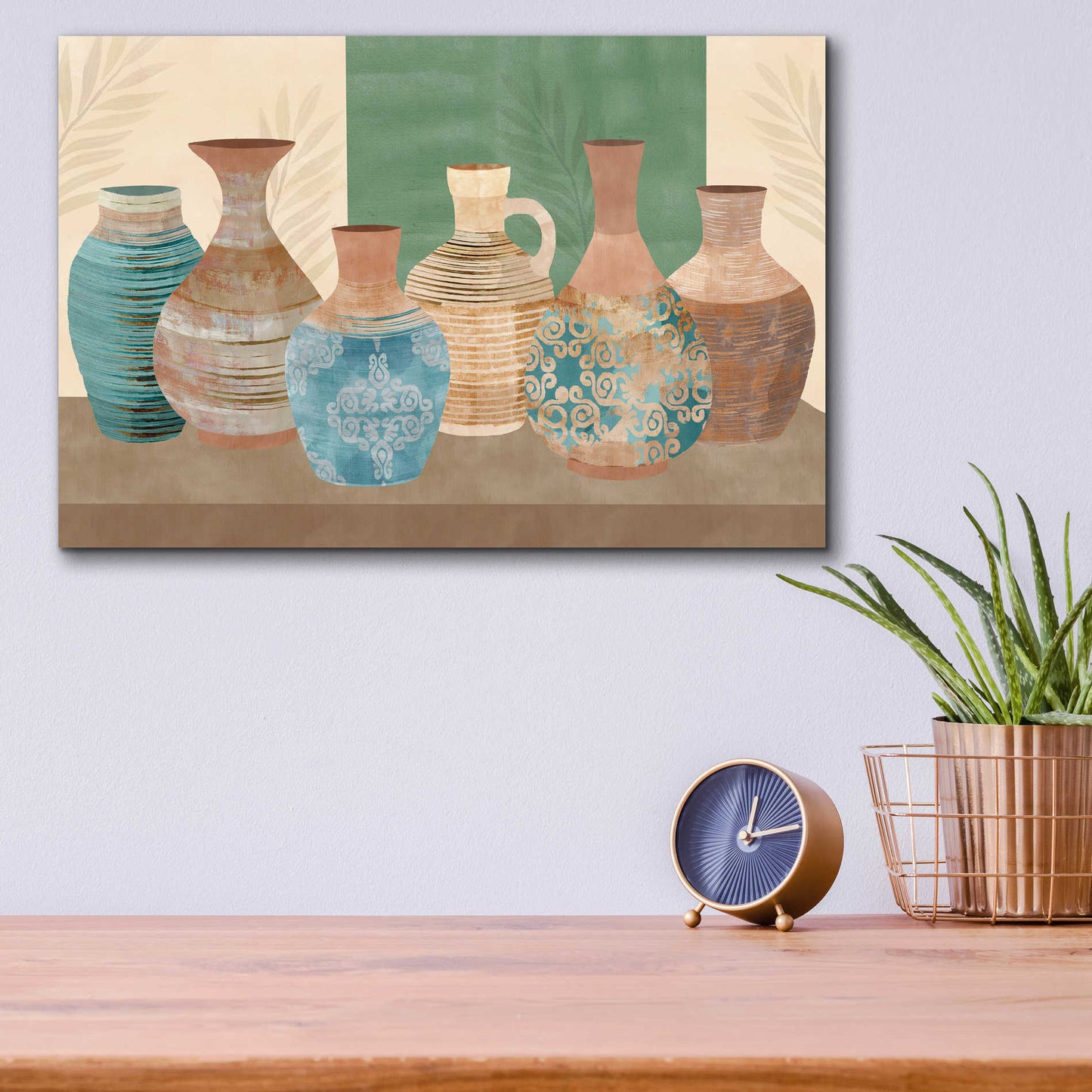 Epic Art 'Earthenwared Pots IV' by Flora Kouta Acrylic Glass Wall Art,16x12