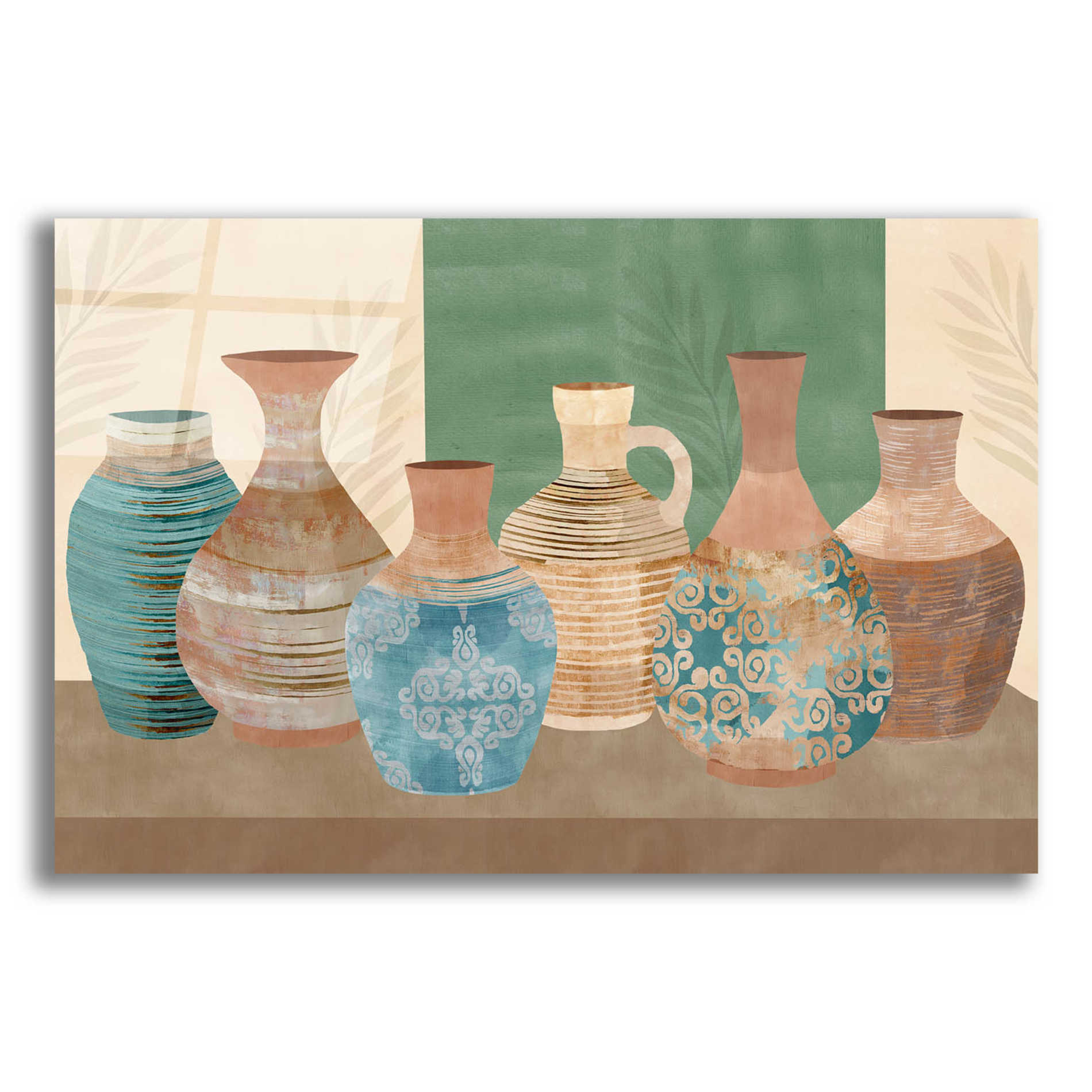 Epic Art 'Earthenwared Pots IV' by Flora Kouta Acrylic Glass Wall Art,16x12