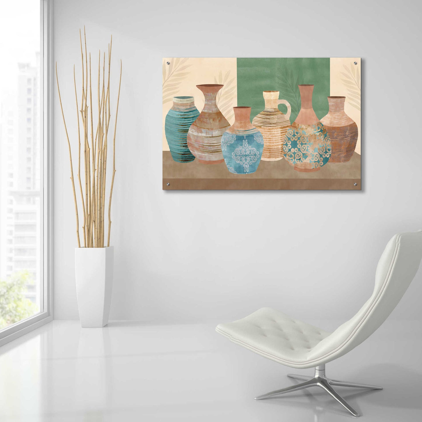 Epic Art 'Earthenwared Pots IV' by Flora Kouta Acrylic Glass Wall Art,36x24