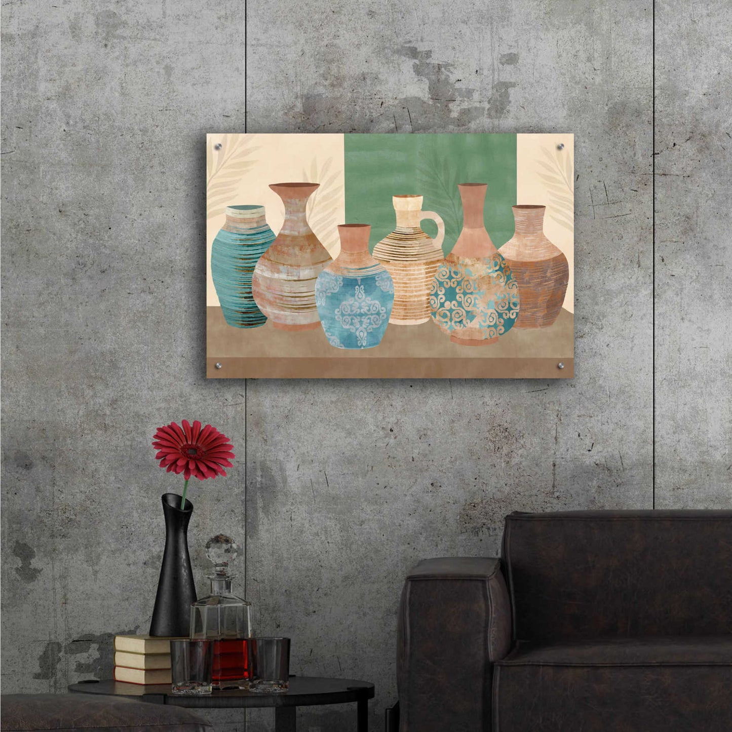 Epic Art 'Earthenwared Pots IV' by Flora Kouta Acrylic Glass Wall Art,36x24