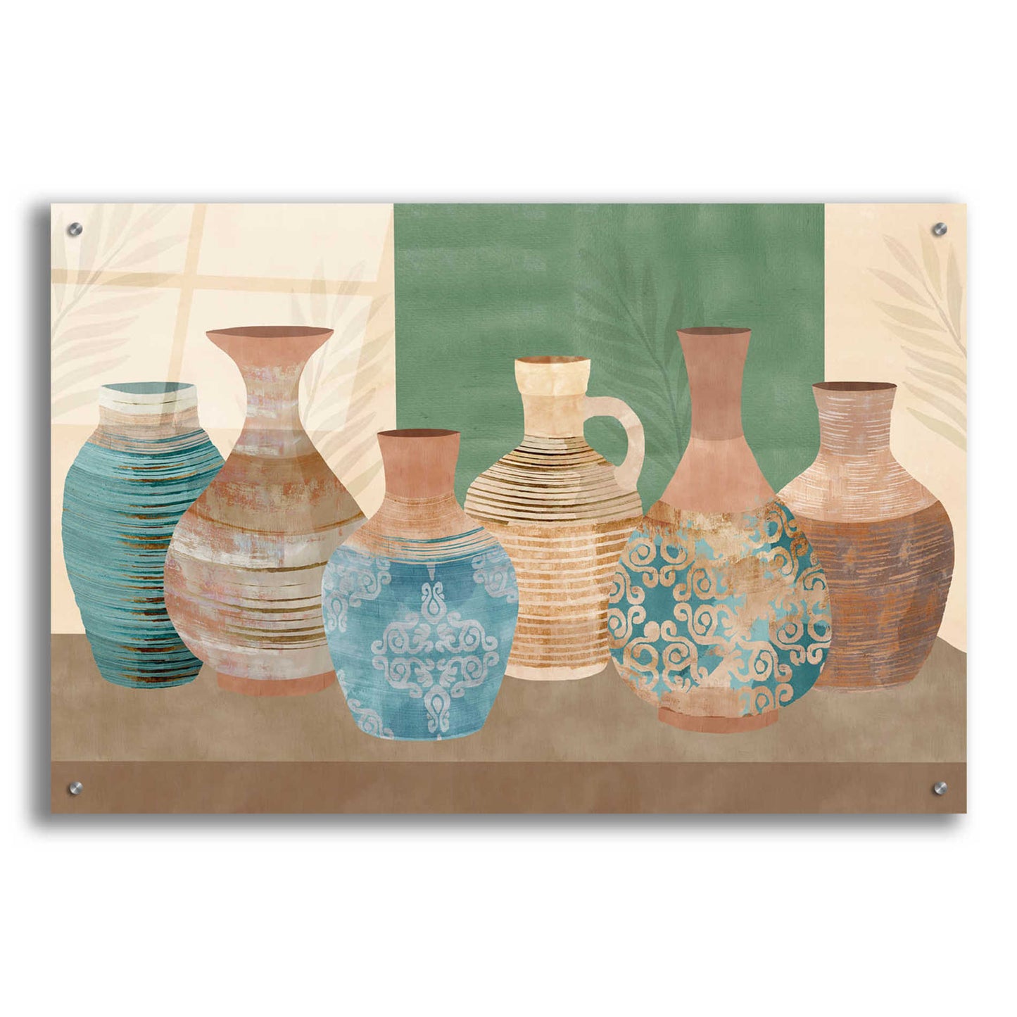 Epic Art 'Earthenwared Pots IV' by Flora Kouta Acrylic Glass Wall Art,36x24