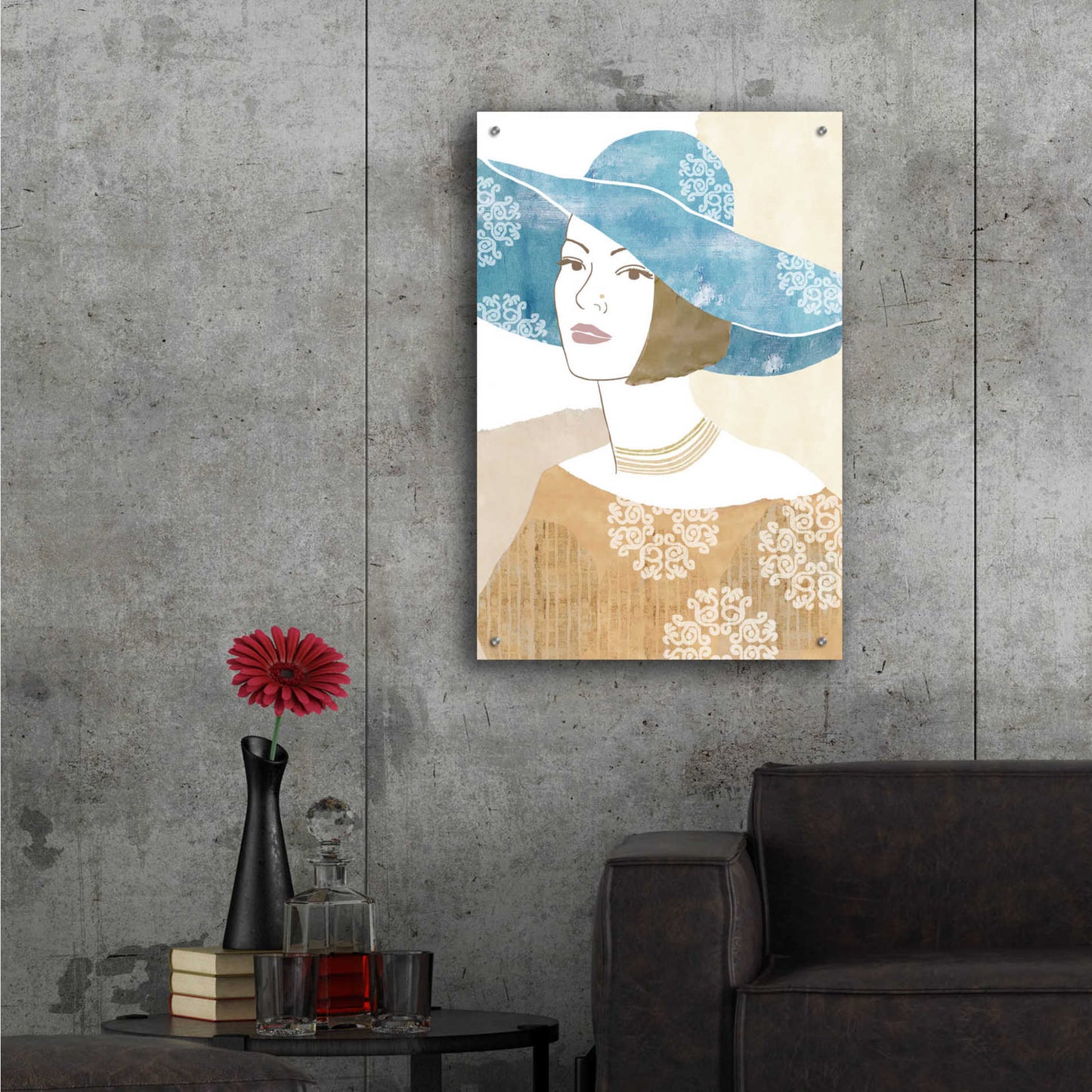 Epic Art 'Chapeau Boho II' by Flora Kouta Acrylic Glass Wall Art,24x36